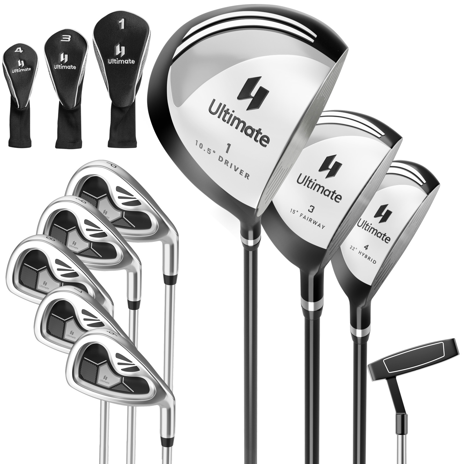 Miesten 9-osainen golfmailasetti - harmaa