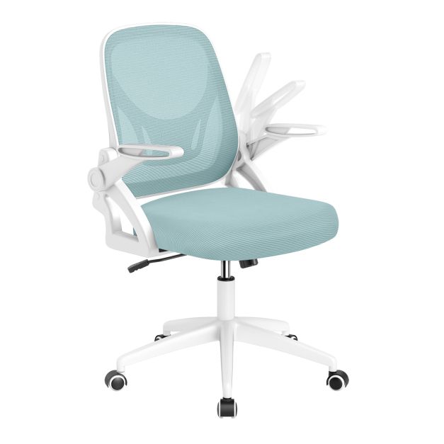 Ergonominen tietokonepöydän tuoli ristiselän tuella ja nostettavilla käsinojilla - laivastonsininen