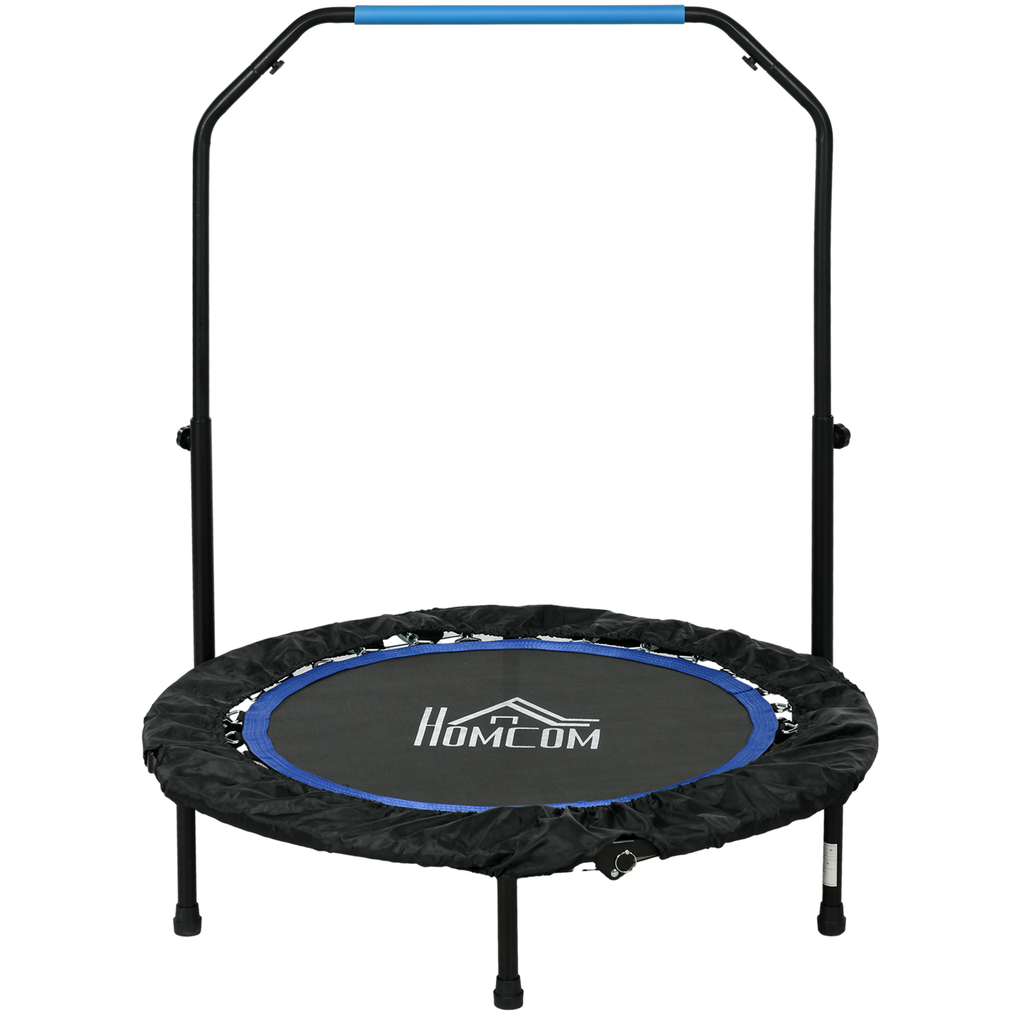 Fitness-batuut kokkupandav reguleeritava käepidemega Ø102x123K cm kuni 150 kg must/sinine