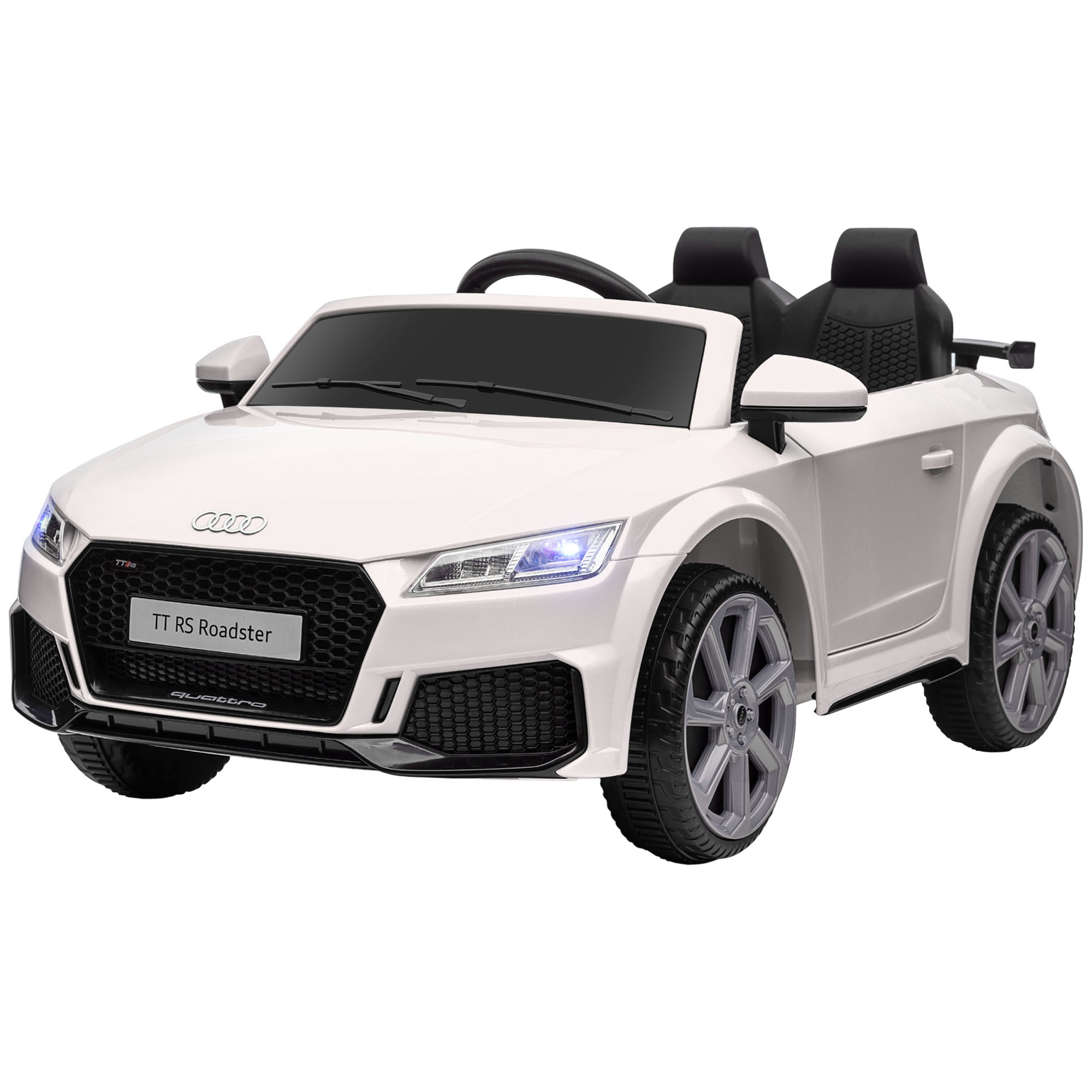 Lasten sähköauto, Audi TT RS Roadster, 3 km/h, kaukosäädin, LED, USB, valkoinen