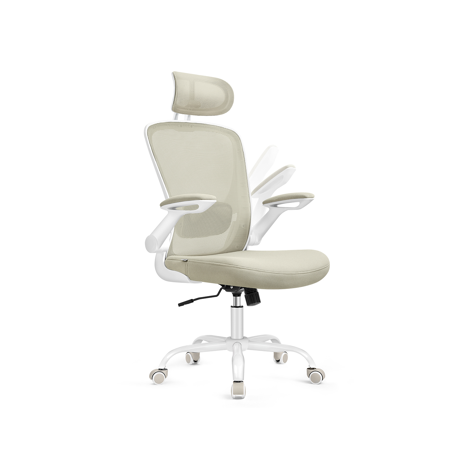 Ergonominen verkkotyötuoli, cappuccino beige