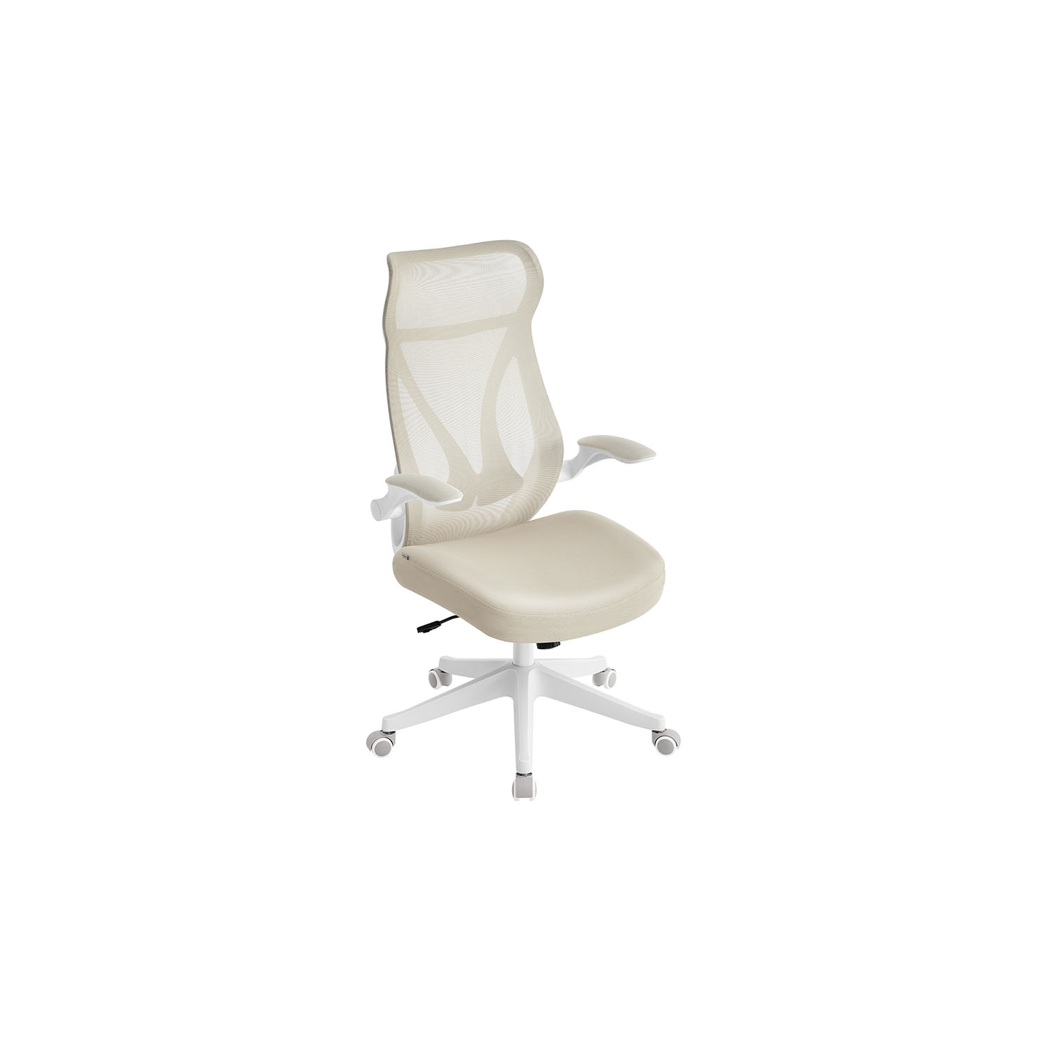 Työtuoli selkänojalla ja käsinojilla, cappuccino beige