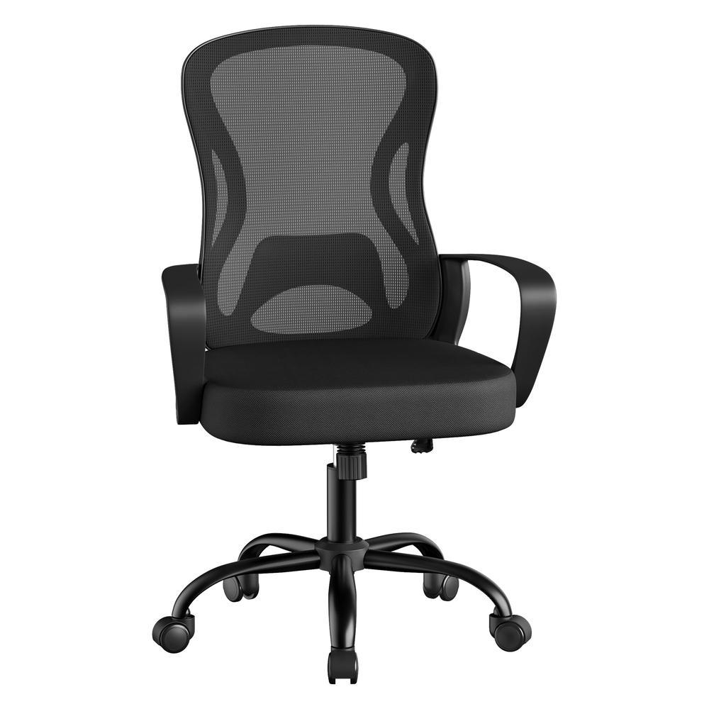 Ergonominen työtuoli, keinutoiminto, musta