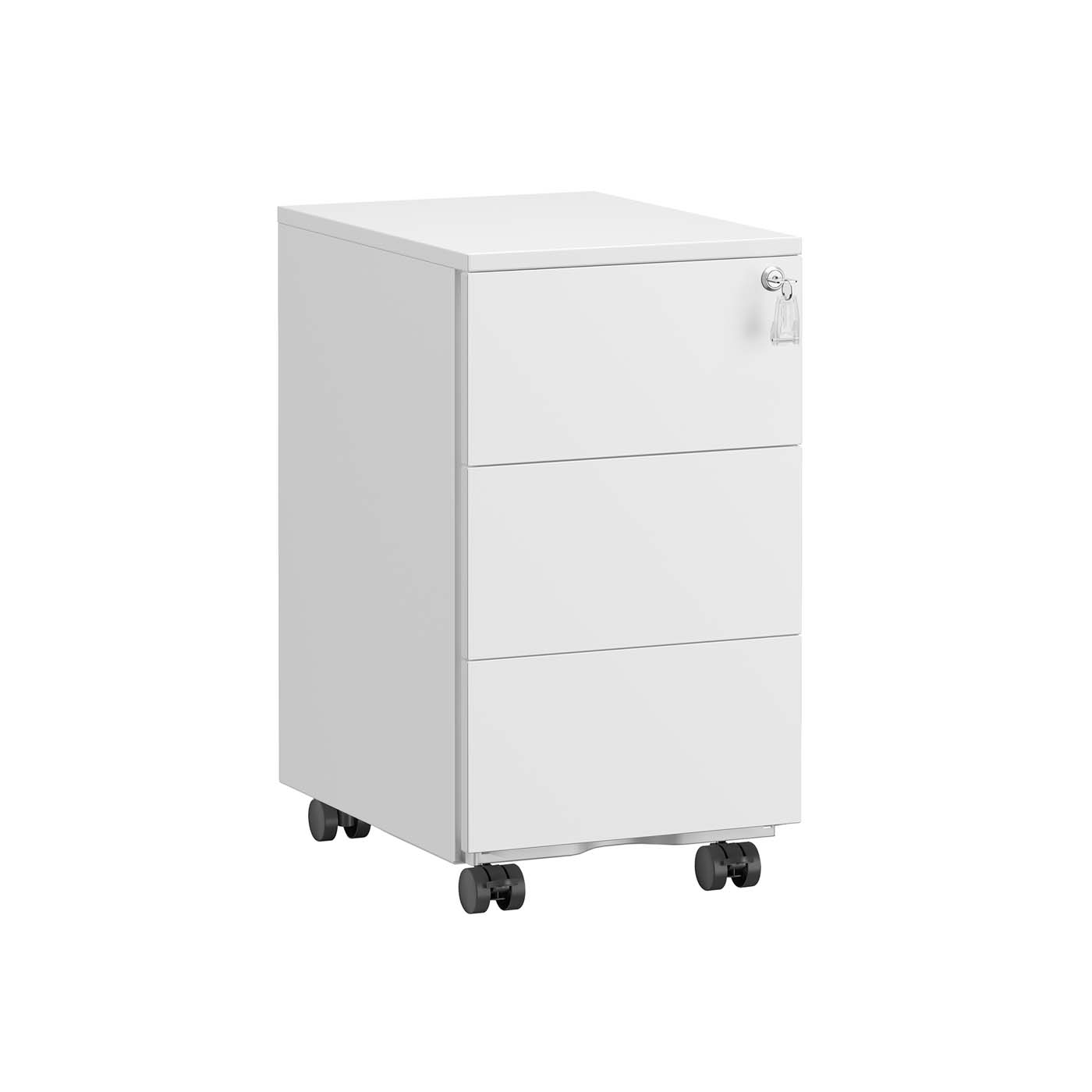 Rullikutel kontorikapp mobiilne dokumendikapp lukustatav 3 sahtliga 39 x 45 x 55 cm