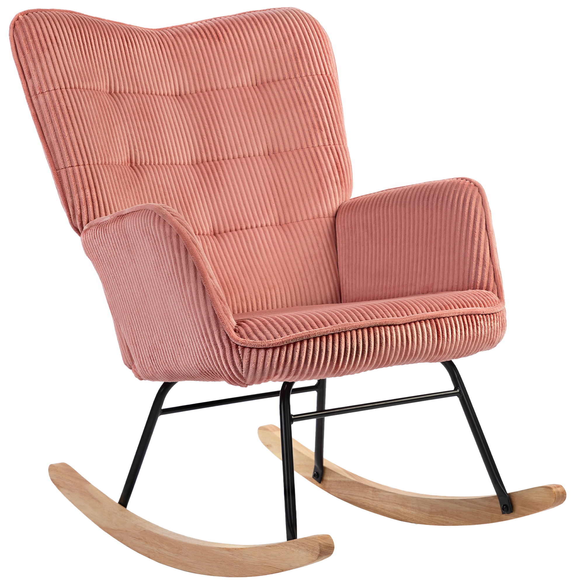 Keinutuoli, nojatuoli, keinutuoli, kantavuus jopa 120 kg, polyesteri, 98 x 71 x 101 cm, pinkki