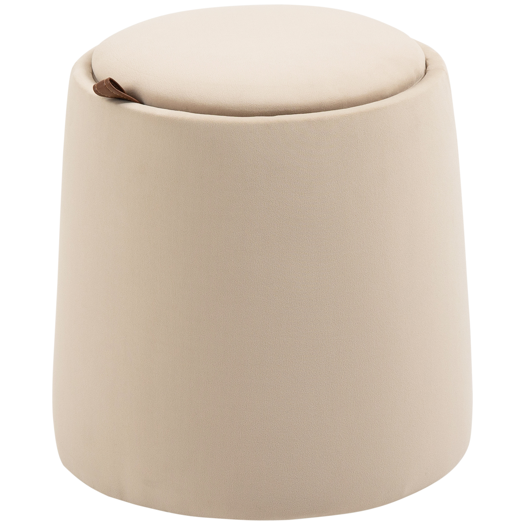 2-yhdessä jakkara samettikuviolla, säilytystilaa ja irrotettava kansi, Φ44 cm x 47,5 cm, beige