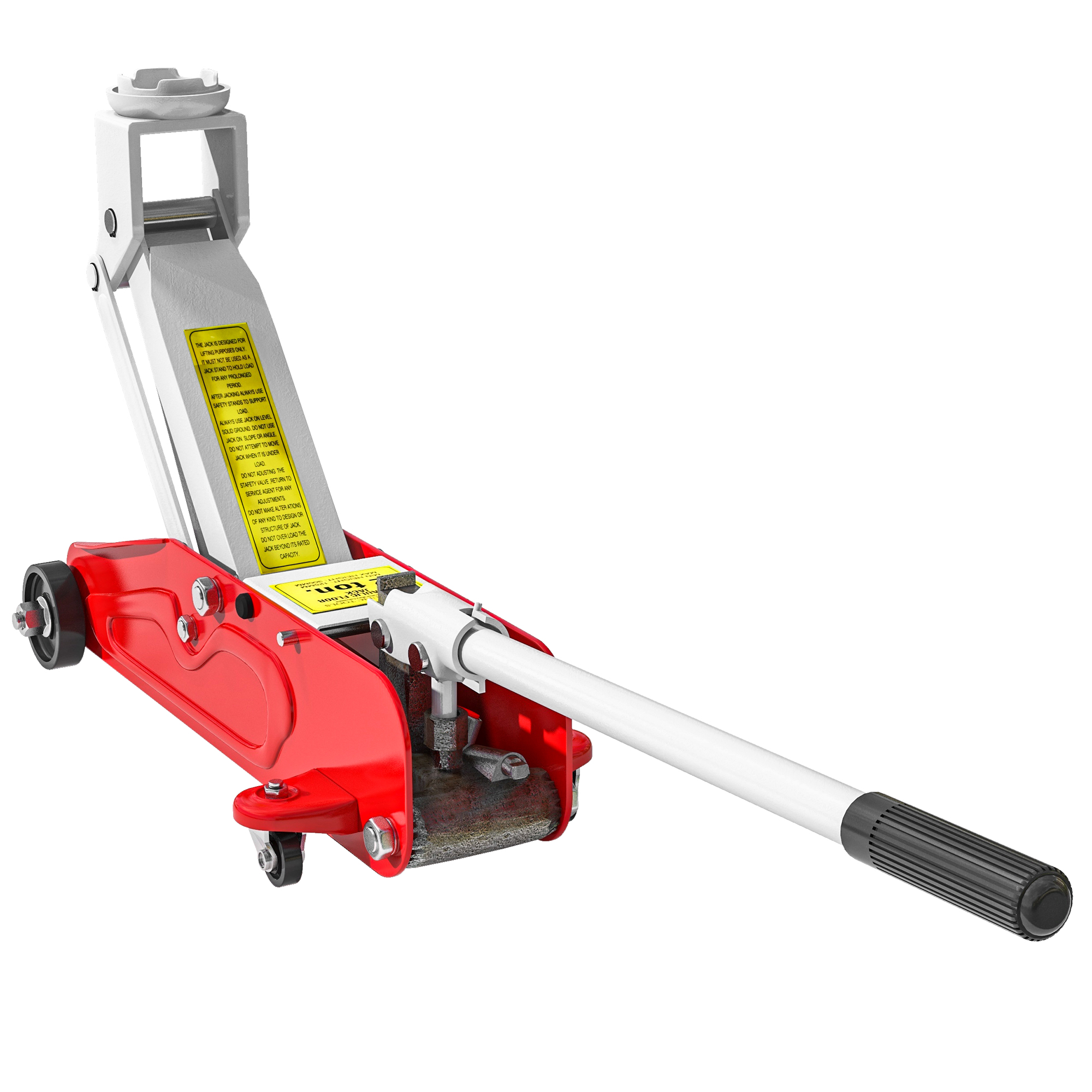 Kompakti hydraulinen autontunkki ylikuormitussuojalla, 2 t kapasiteetti, 120-300 mm, punainen/keltainen