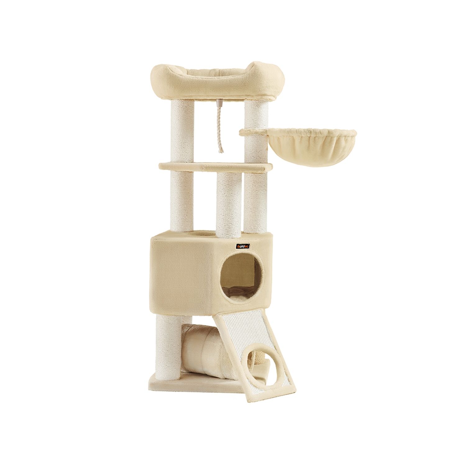 Kissapuu luolilla 50 x 50 x 141 cm beige
