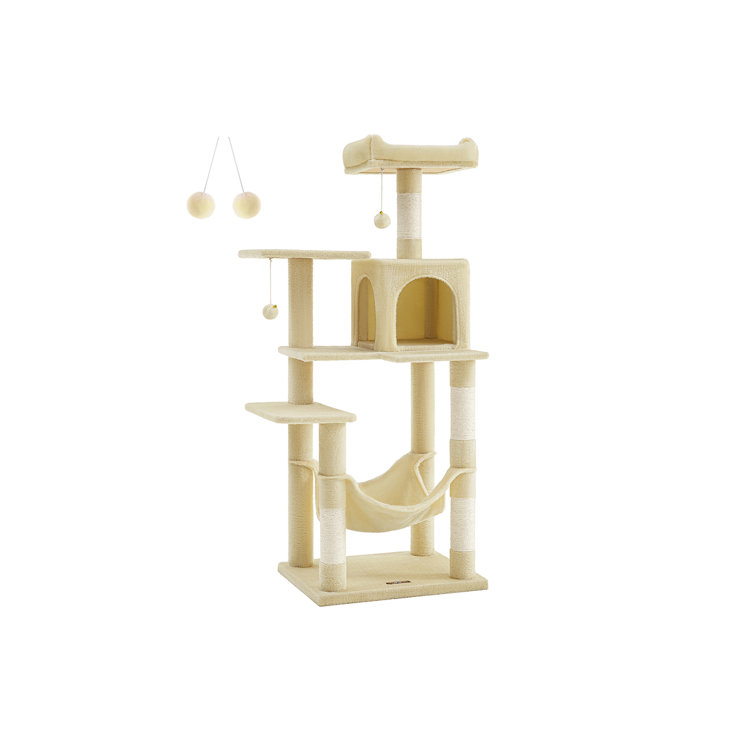 Monitasoinen kissapuu, 143 cm korkea, beige