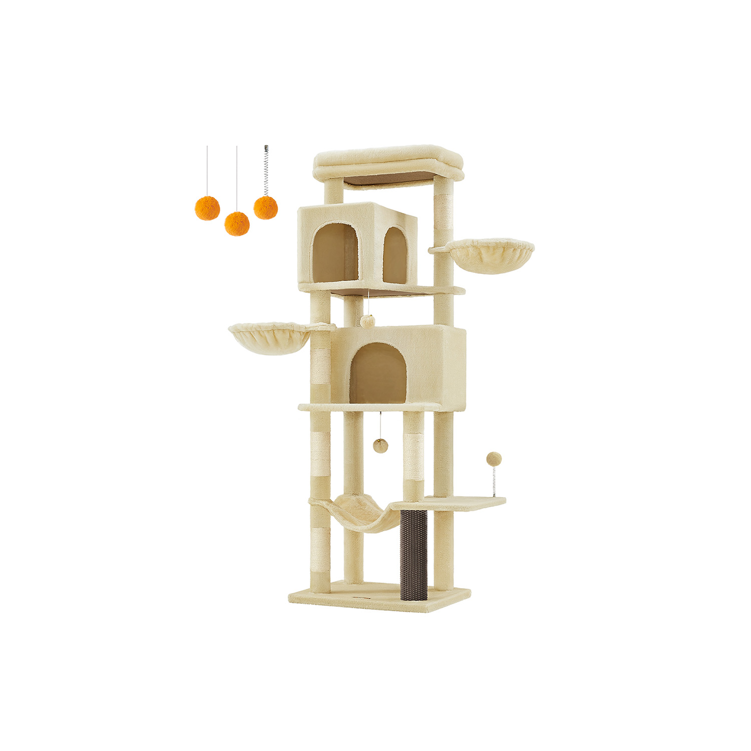 Kissanpuu, 57 x 45 x 175 cm, suurille kissoille, beige
