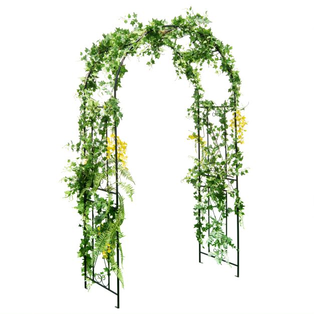 Puutarhakaari Arbor Trellis Patio Kasvateline Teline Holvikäytävä - Musta
