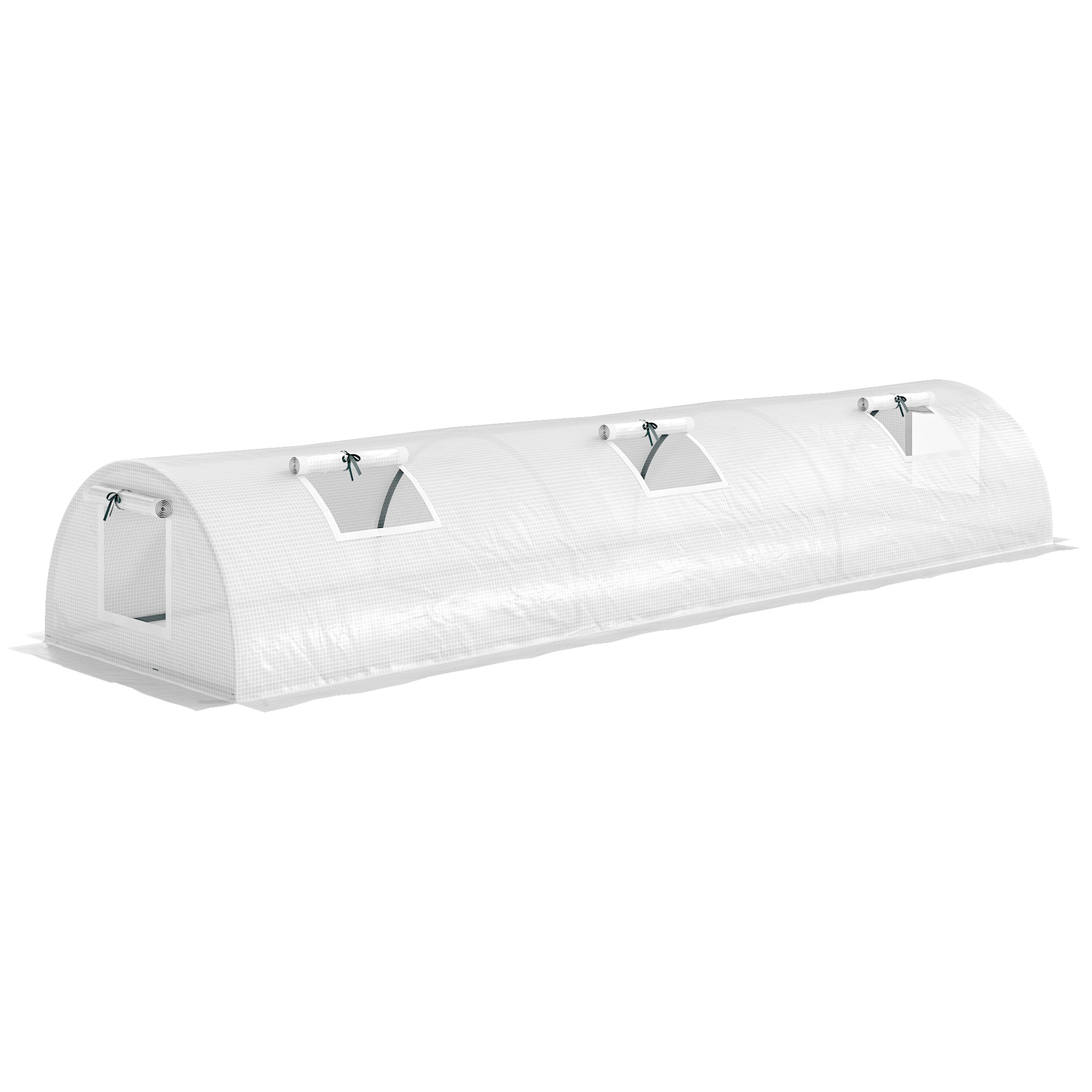 Fooliumkasvuhoone minitunnelkasvuhoone võrgust aknaga UV-kindel kile 300 x 80 x 45 cm valge