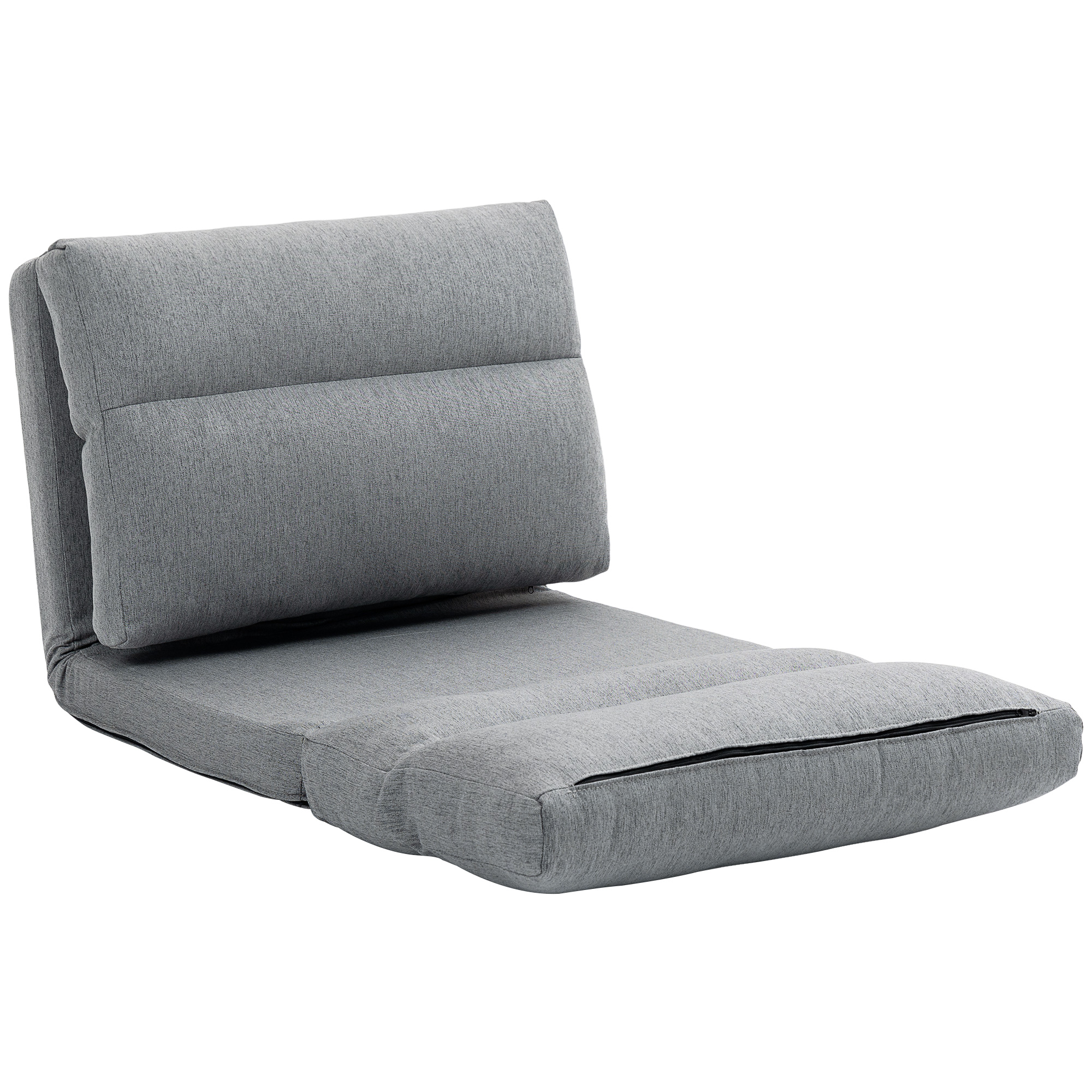 Säkkituoli vuodetoiminnolla, kallistuva selkänoja, kokoontaitettava, jopa 120 kg, 70 x 72 x 56 cm, harmaa