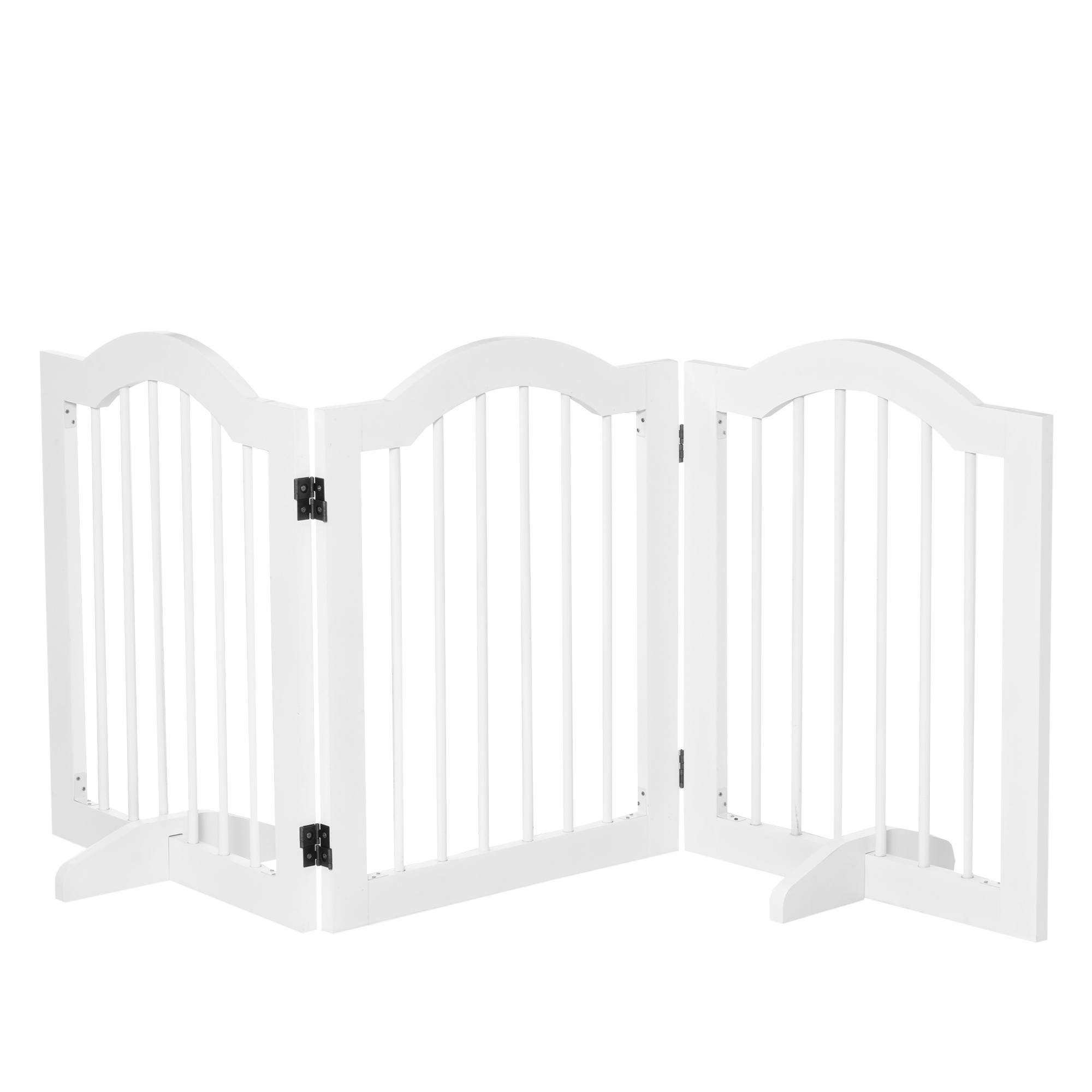 Koera turvavärav 3-osaline komplekt 154 5 x 61 cm kokkupandav koeravärav uksega ukse turvavärav 2 tugijalaga
