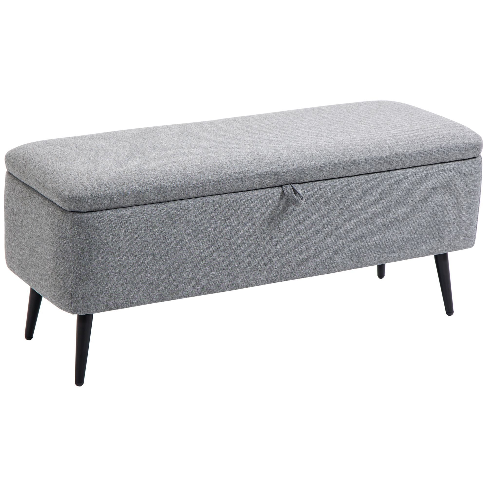 Pink hoiupink polsterdatud pink linase välimusega kuni 150 kg 101 x 38 5 x 44 5 cm hall
