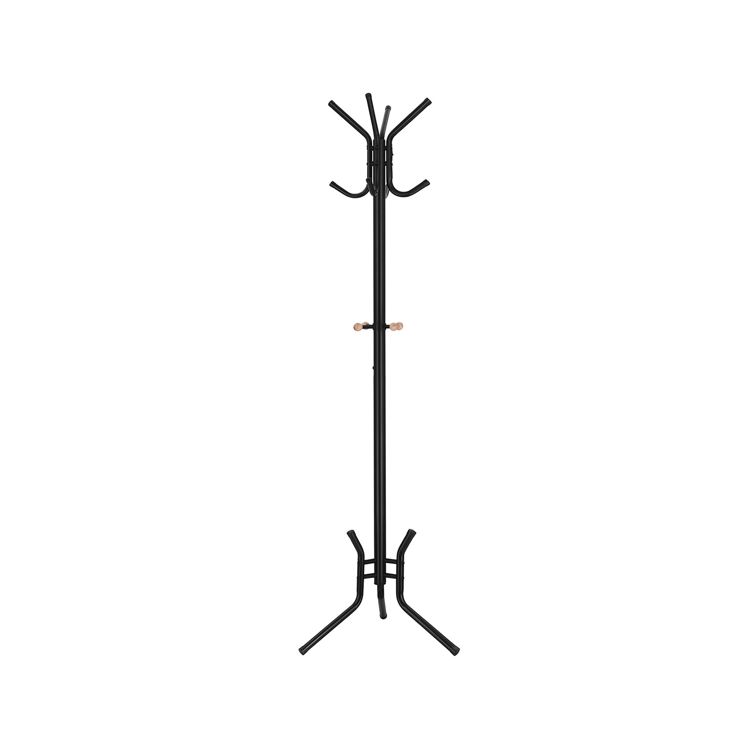 Metallinen vaateteline, korkeus 176 cm, musta