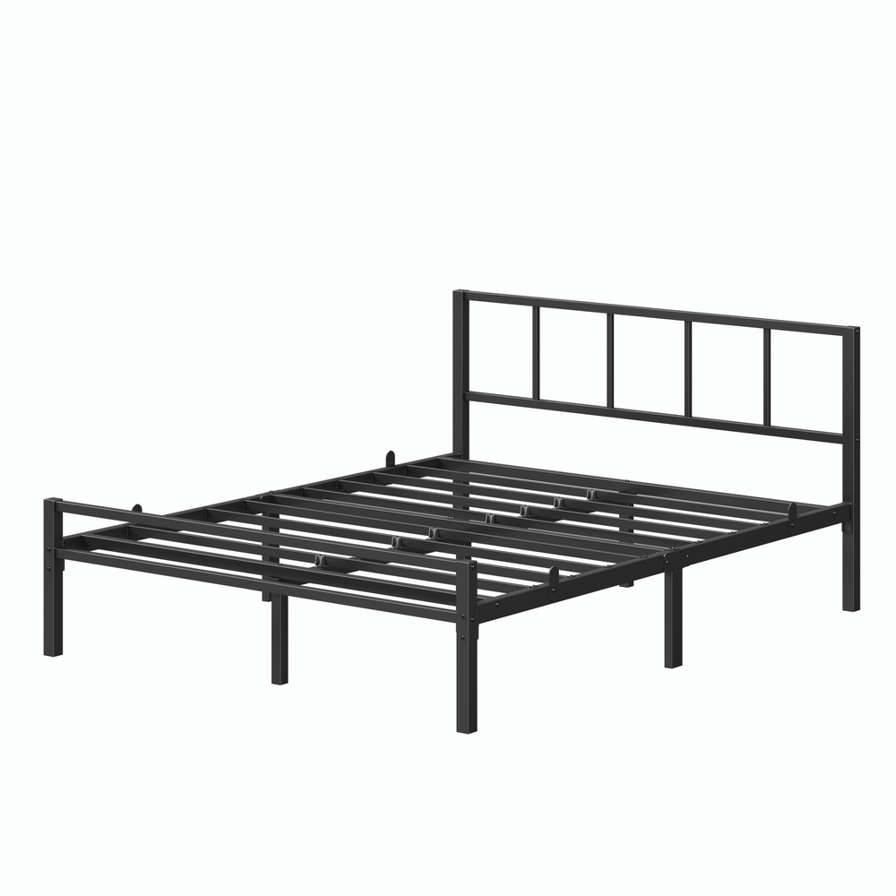Metallvoodi 160 x 200 cm vastupidav voodiraam peatsi ja liistudest alusega