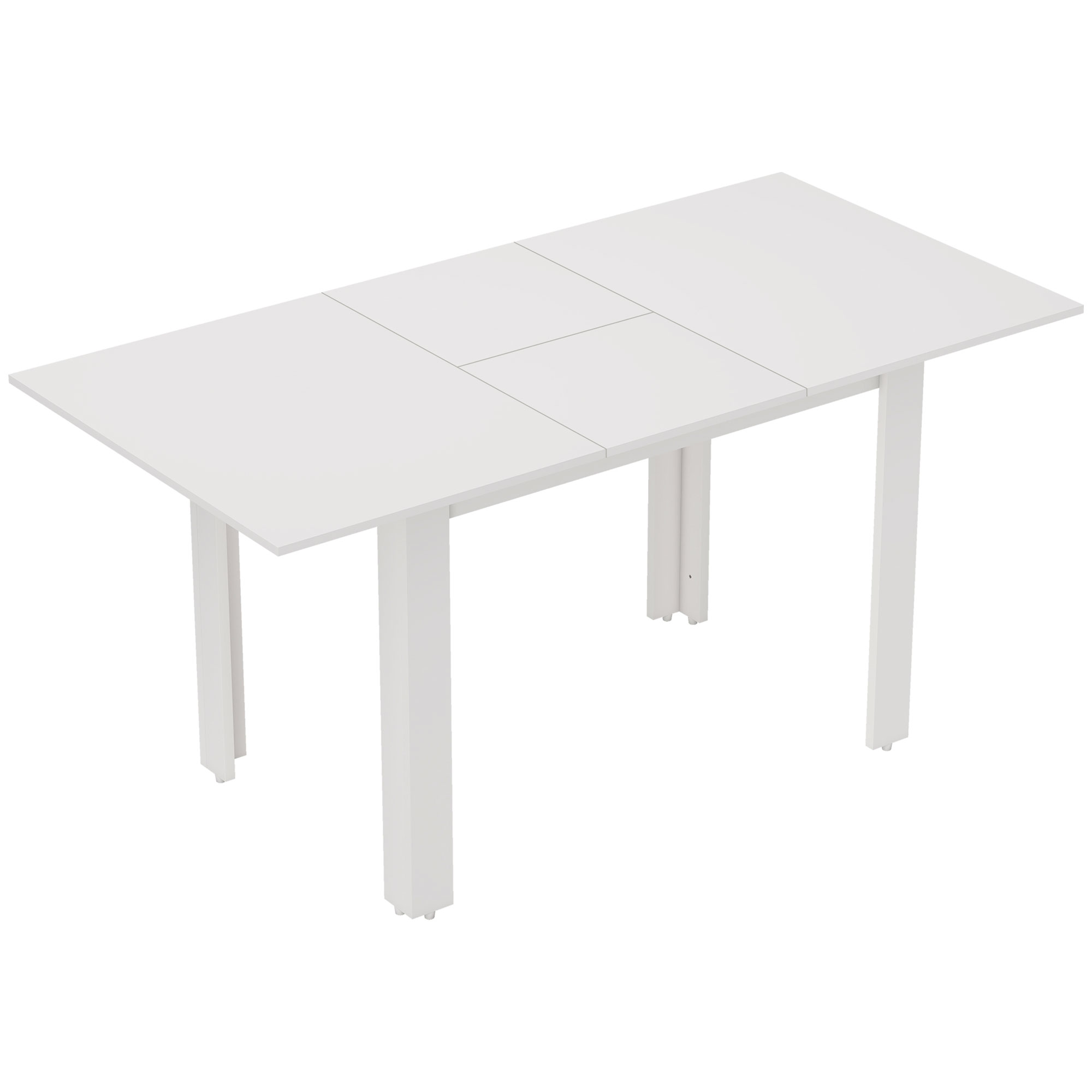 Jatkettava ruokapöytä, 120-160 x 70 cm, säädettävä keittiönpöytä 4-6 hengelle, MDF, korkeakiiltoinen valkoinen