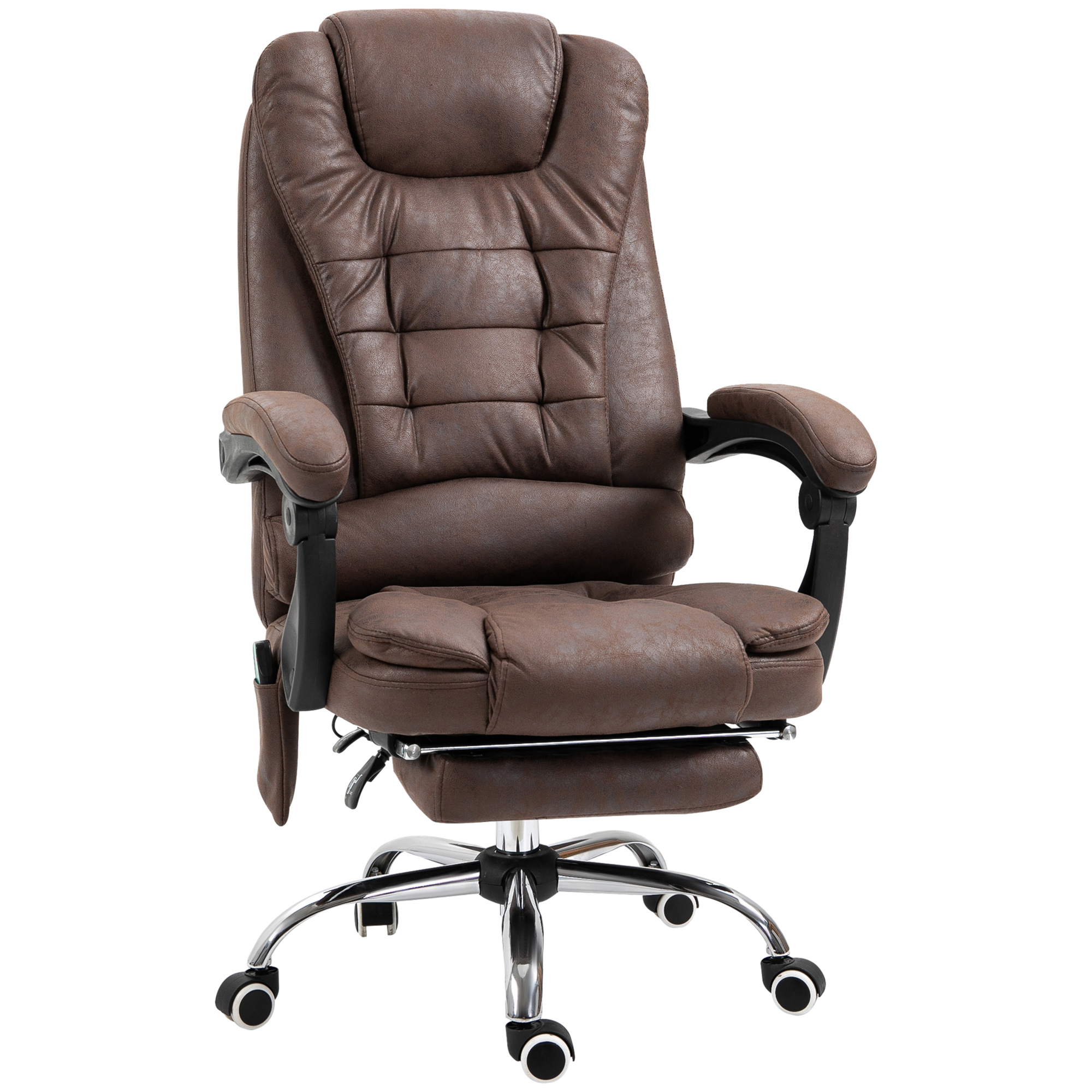 Hierontatuoli toimistoon, kallistus- ja lämmitystoiminto, pyörivä, ergonominen, jopa 120 kg, ruskea
