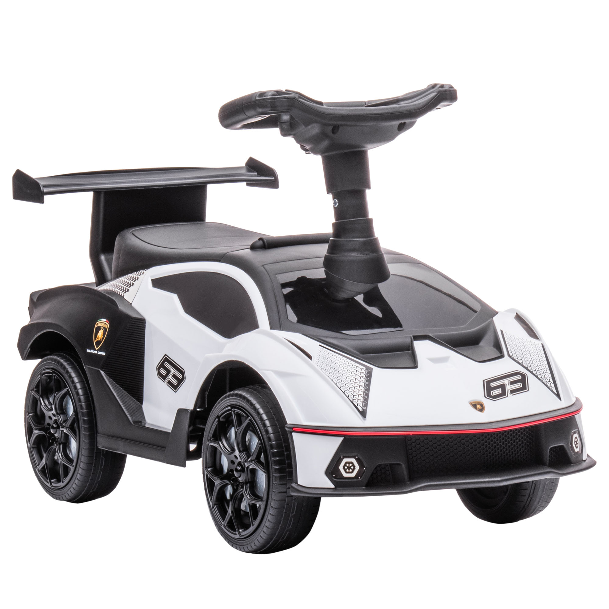 Lamborghini-lisensoitu ajoauto, äänitehosteilla, kaatumiseste, 67 cm x 28 x 38 cm