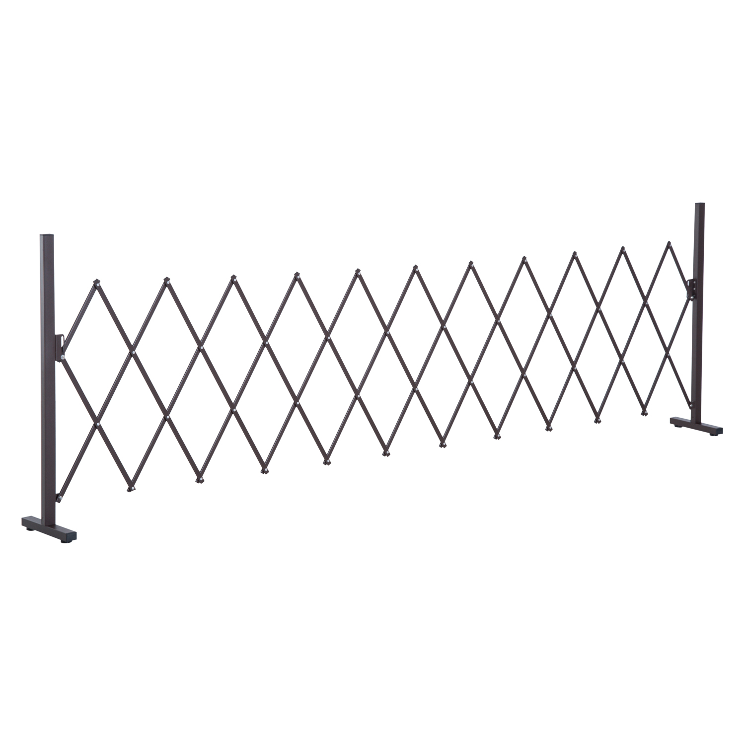 Jatkettava saksiportti/este, 35-300 cm, puutarha, alumiini, ruskea, korkeus 103,5 cm