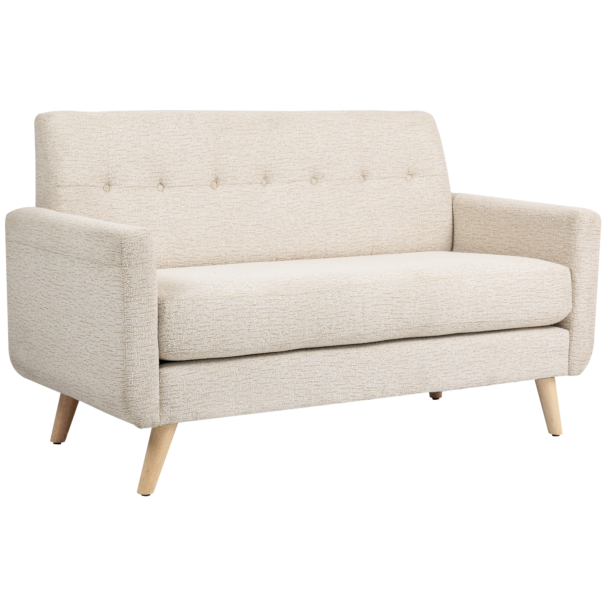Mukava kahden istuttava sohva, 134x71x82 cm, beige