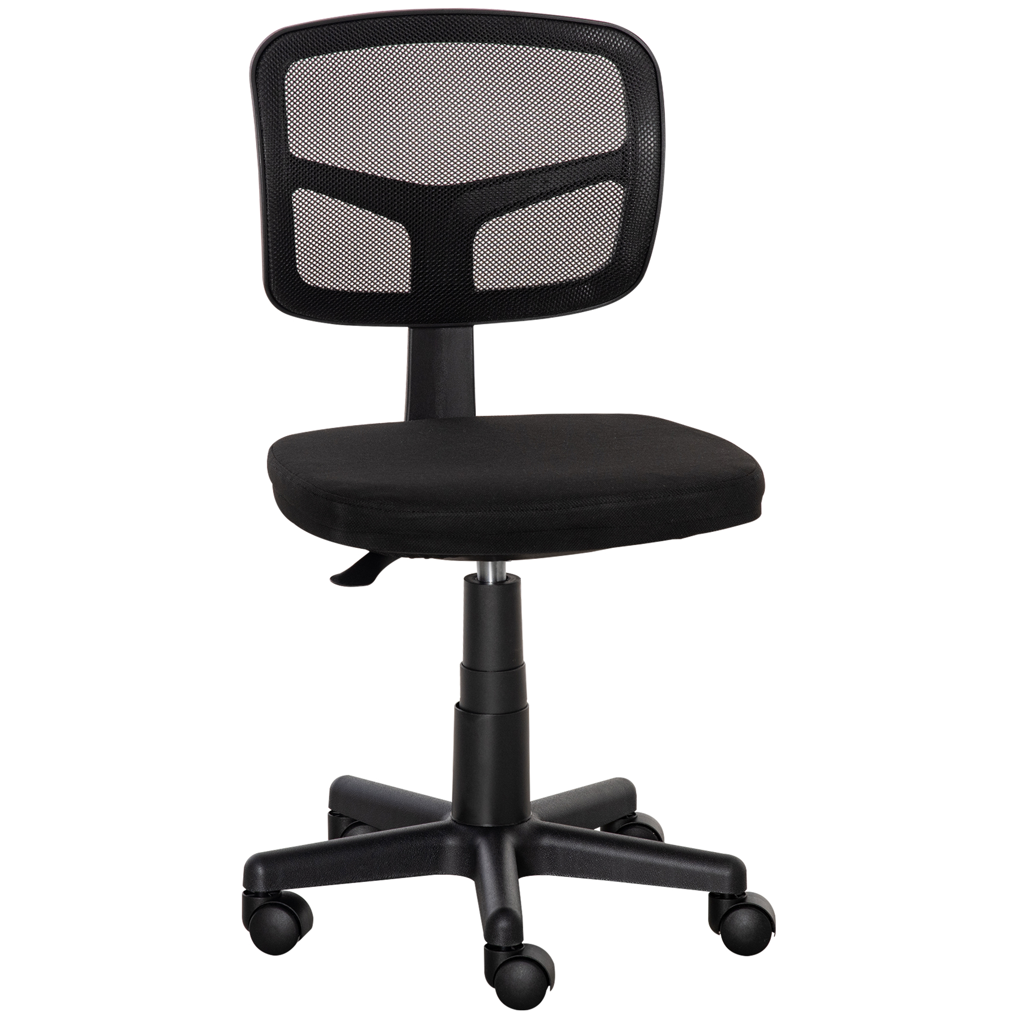 Toimistotuoli, ergonominen työtuoli, korkeussäädettävä pyörivä tuoli, tilaa säästävä, musta