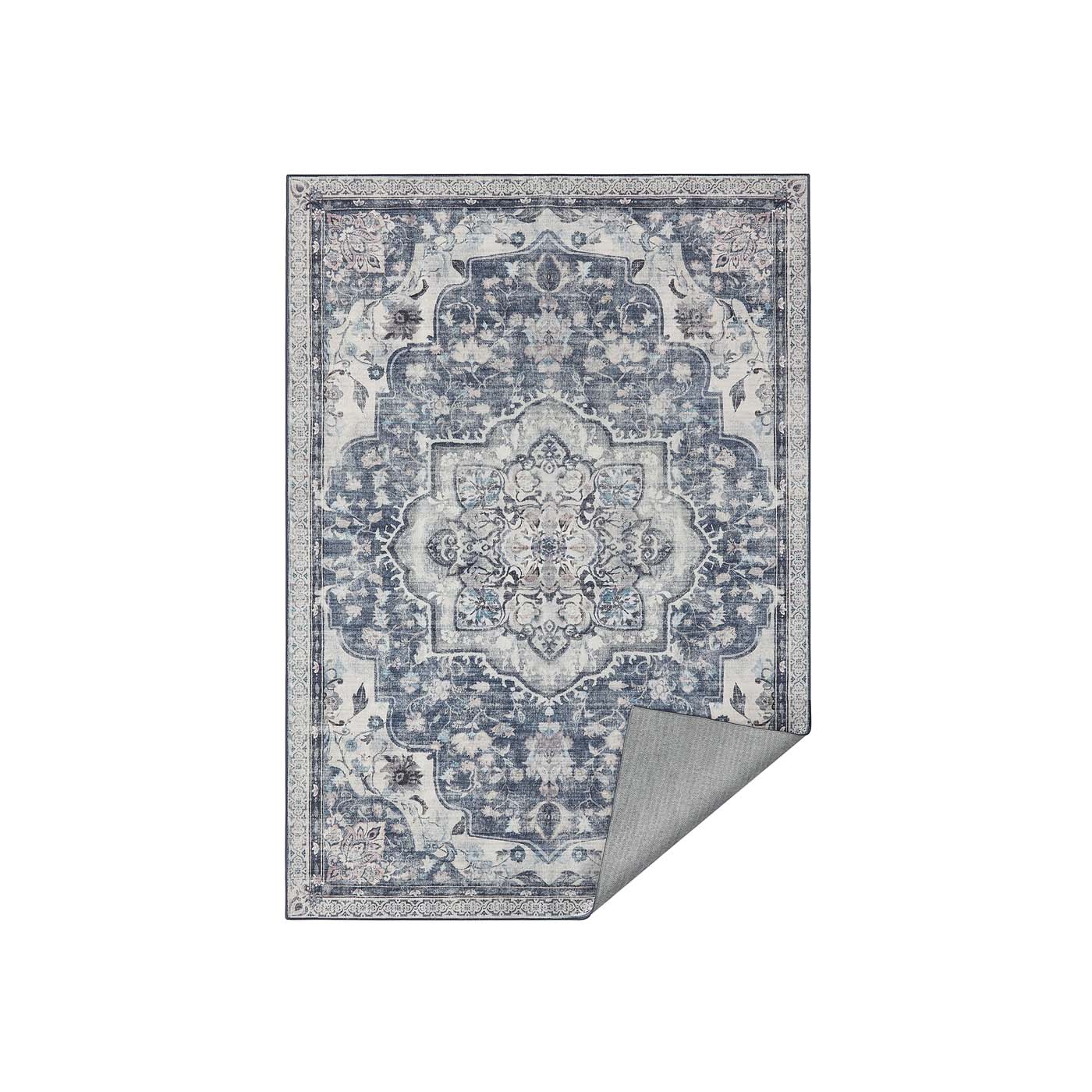 Vaip, vintage-stiilis (140 x 200 cm) tuvisinine hall
