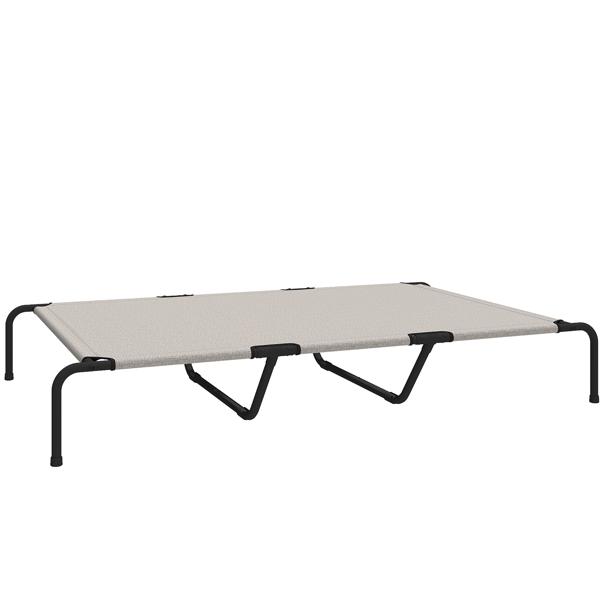 Ulkokoiranpeti, korotettu koiranpeti suurille koirille, teräsrunko, hengittävä verkkokangas, 152x94x23 cm, beige
