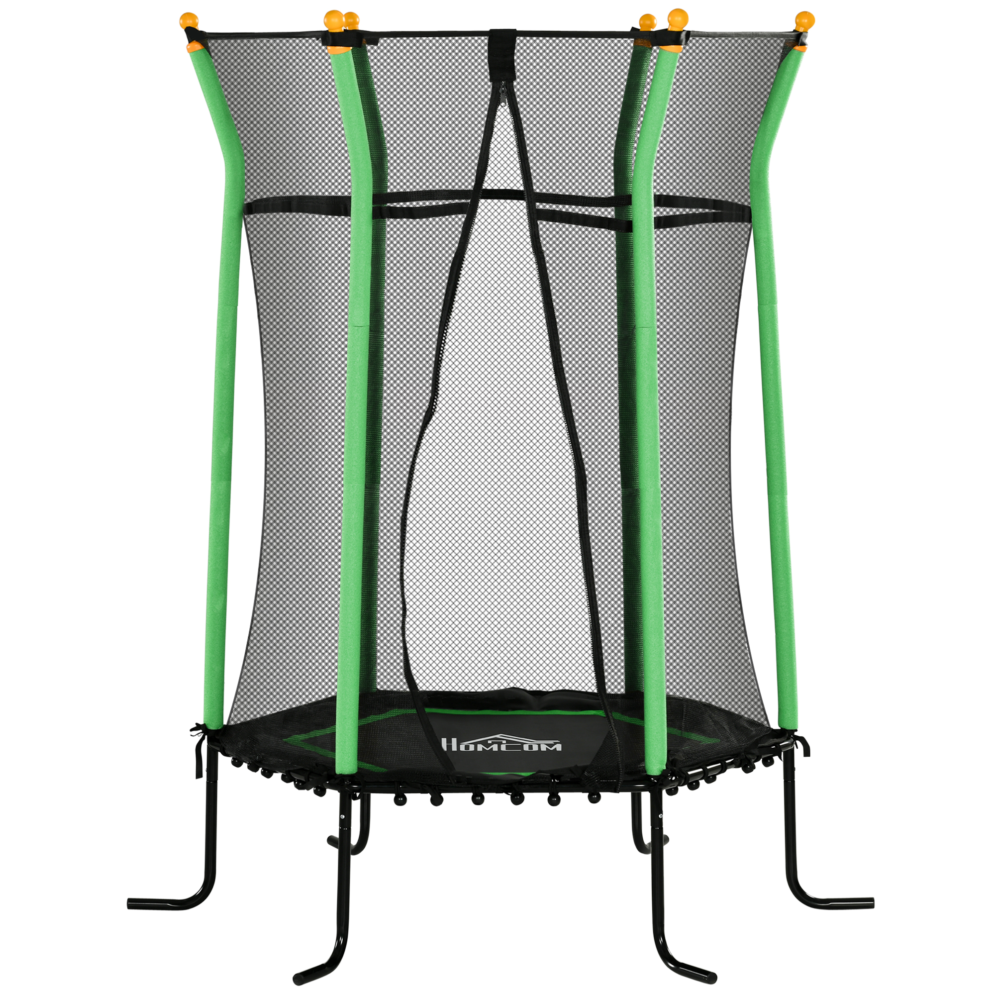 Lasten trampoliini, 122 x 111 cm, turvaverkolla, pehmustettu, terästä, kantavuus jopa 50 kg