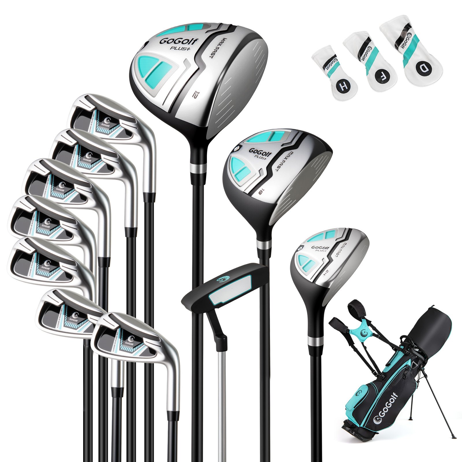 Naisten golfmaila- ja bägisetti, golfkantobägi - vihreä