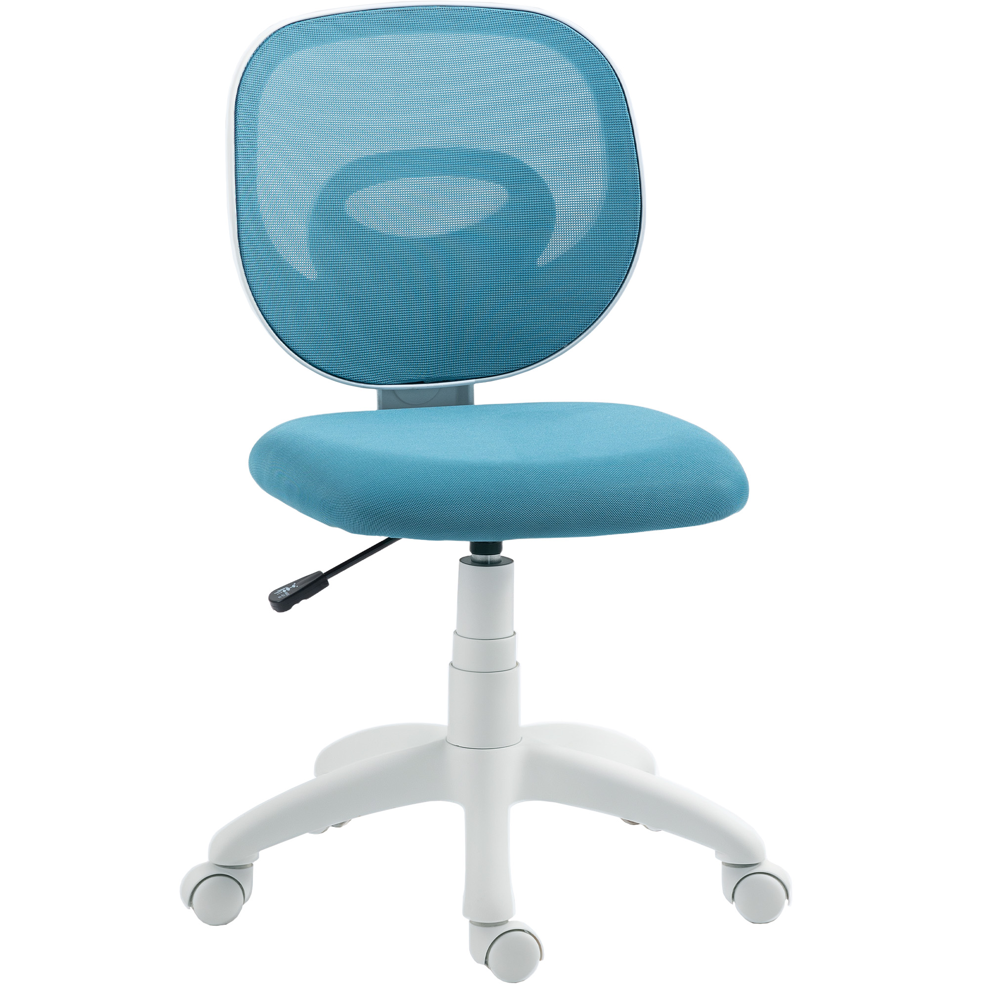 Ergonominen työtuoli C-muotoisella selkänojalla, korkeussäädettävä, sininen