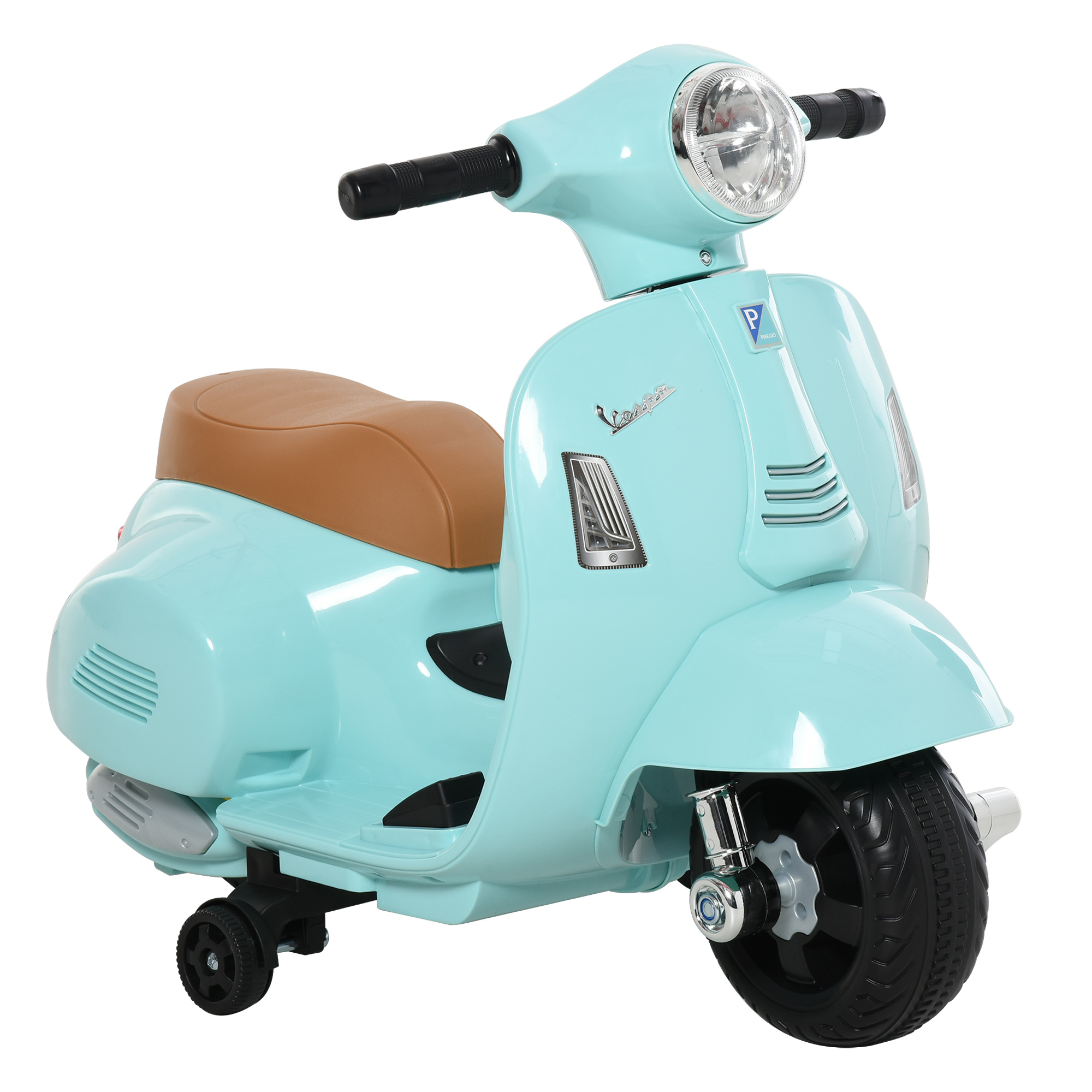Sähköinen lasten moottoripyörä Vespa, sähkömoottoripyörä LED-valolla, äänellä, lasten sähkömoottoripyörä 18-36 kuukauden ikäisille lapsille, vihreä