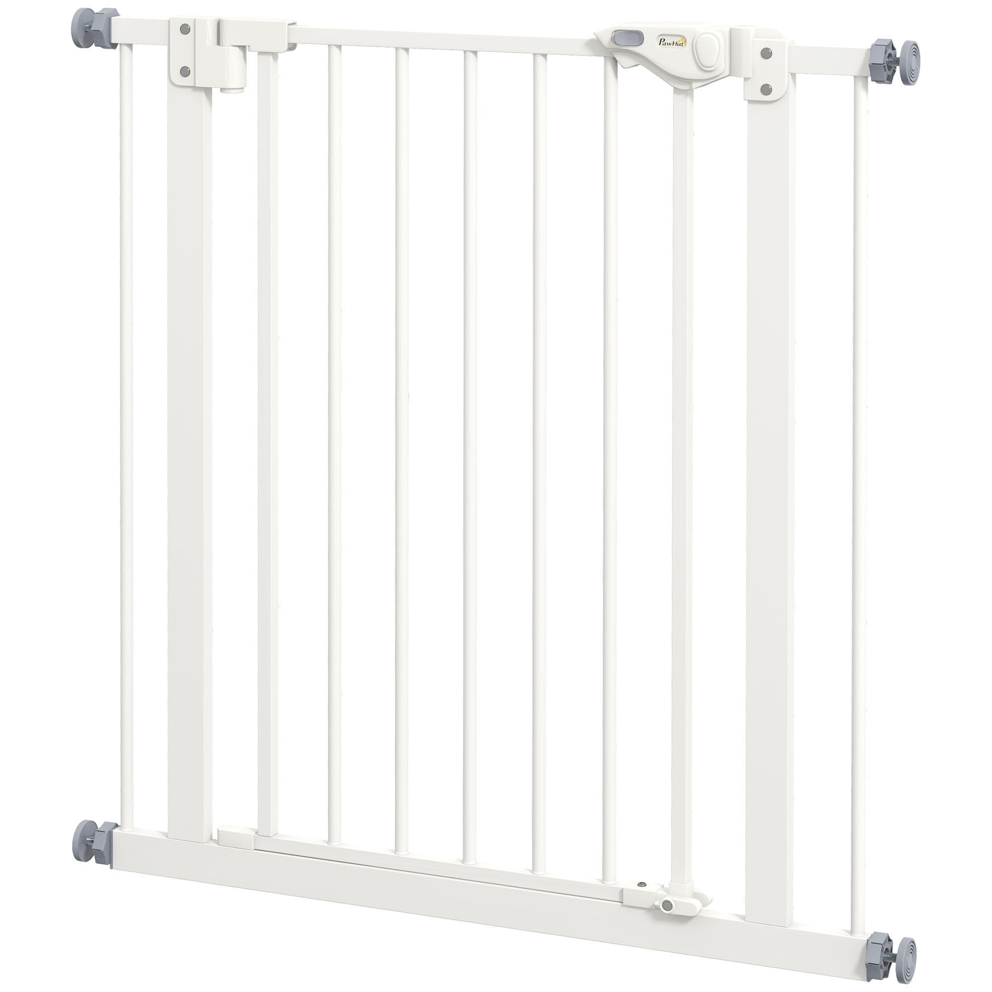 Koiran turvaportti, esteportti, lemmikkien turvaportti, metalli, muovi, 74-80 cm, valkoinen