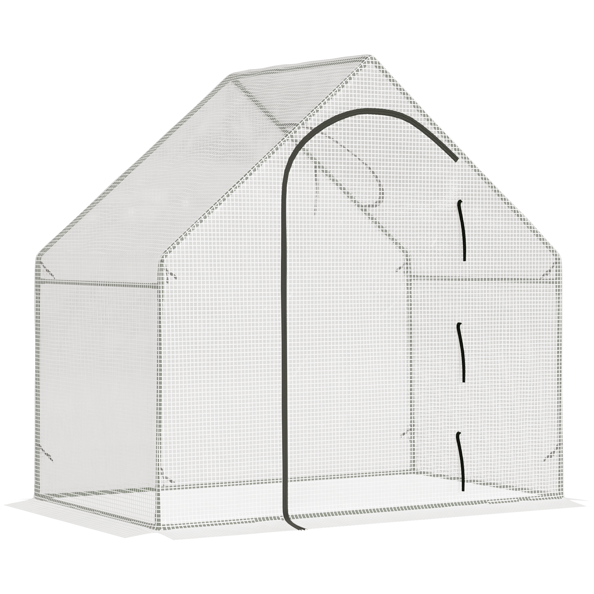 Kasvihuone, johon voi kävellä sisään, 1,80 x 1,00 x 1,68 m, kalvokasvihuone, kestävä pressu, valkoinen