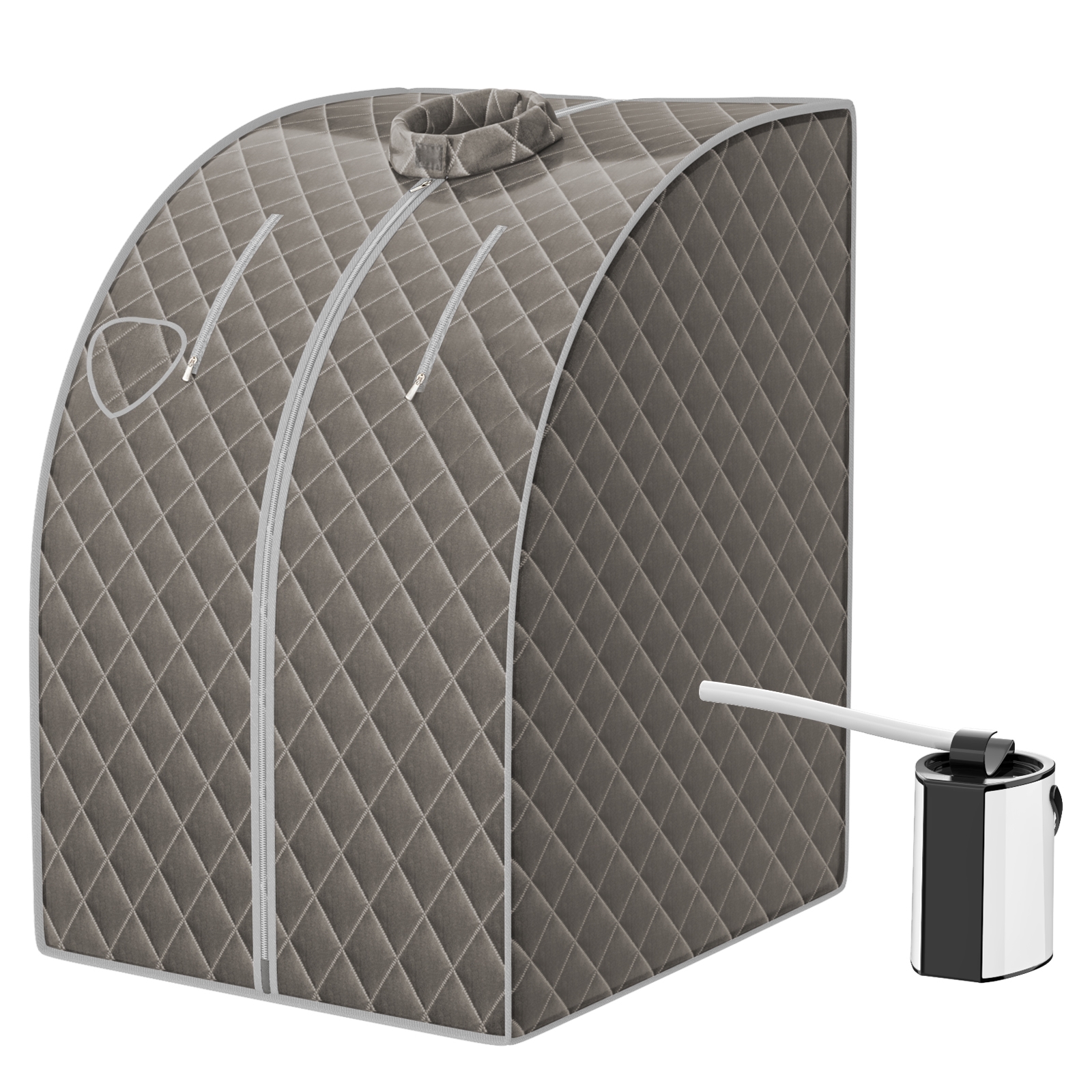 Kaasaskantav mini-aurusaun koduseks kasutamiseks 3L aurukatlaga ja 9 temperatuuriastmega (1000W) (78 x 87 x 101 cm) hall