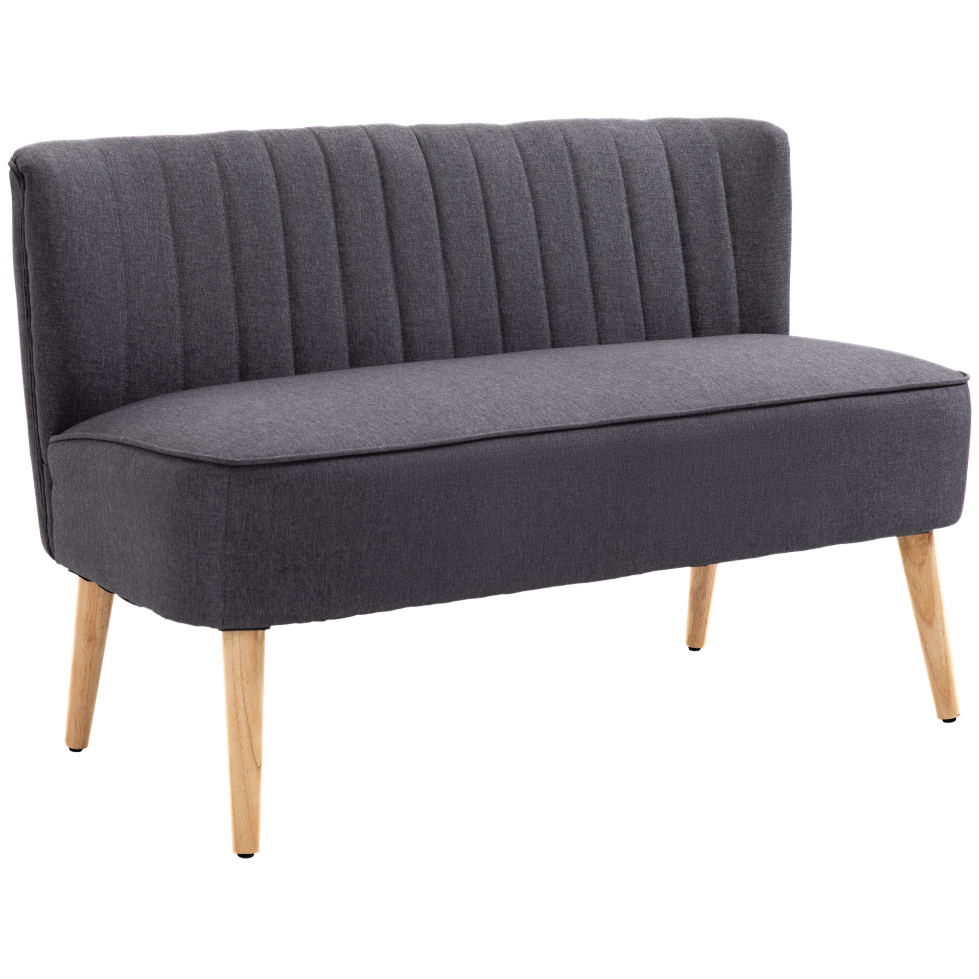 2-istuttava sohva, pehmeä verhoilu, helppohoitoinen päällinen, jopa 220 kg, 117 x 56,5 x 77 cm, tummanharmaa