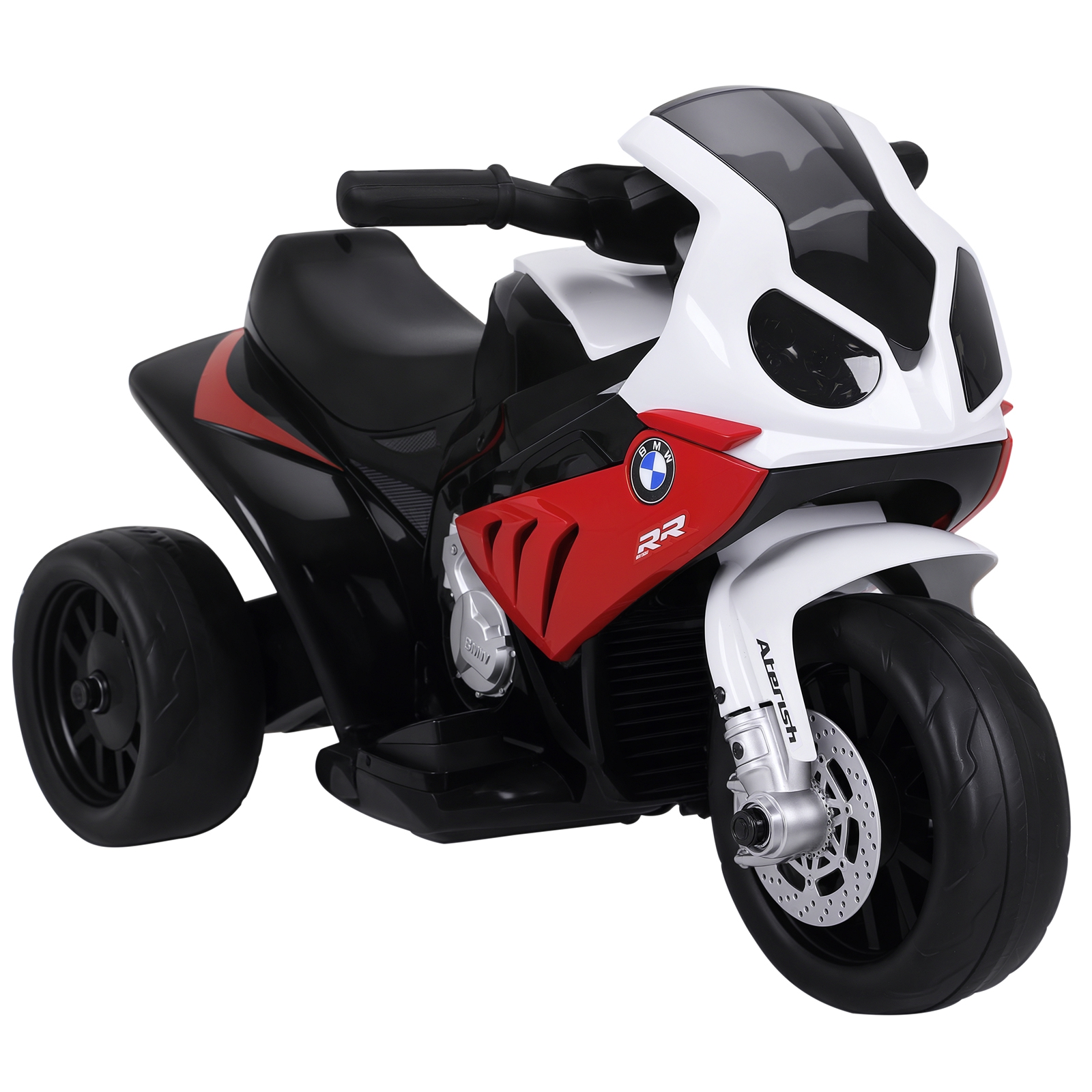 BMW S1000RR 6V sähkömoottoripyörä lapsille ajovaloilla, lasten moottoripyörä musiikilla, 2,5 km/h moottoripyörä lapsille 18-36 kuukautta, punainen