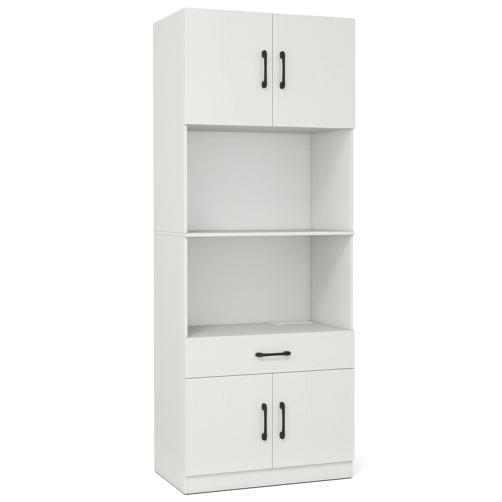 Keittiökaappi 168 cm senkki ja latausasema 1 usb 1 tyyppi-c ruokakomero keittiö 4 ovella valkoinen