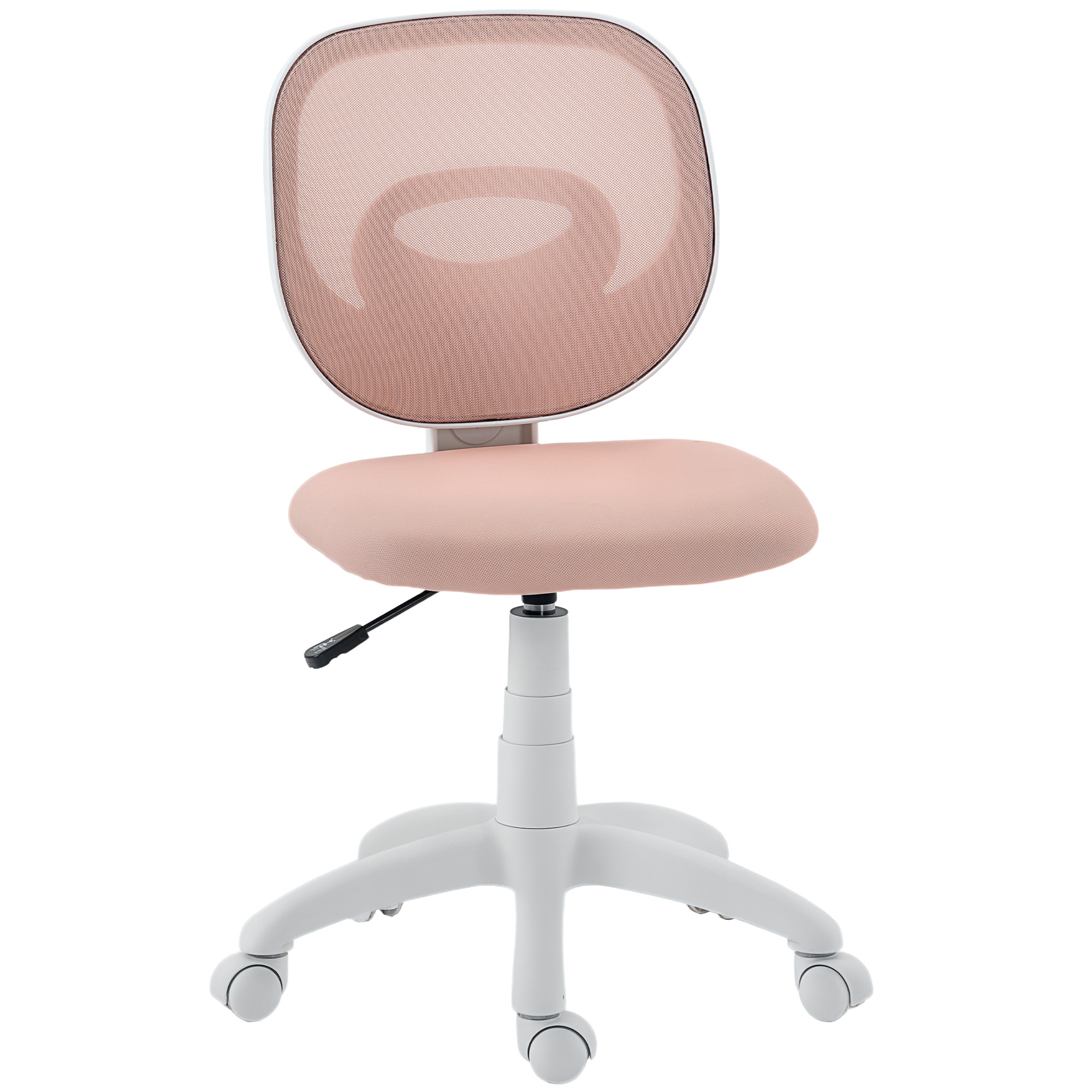 Ergonominen työtuoli C-muotoisella selkänojalla, korkeussäädettävä, pinkki