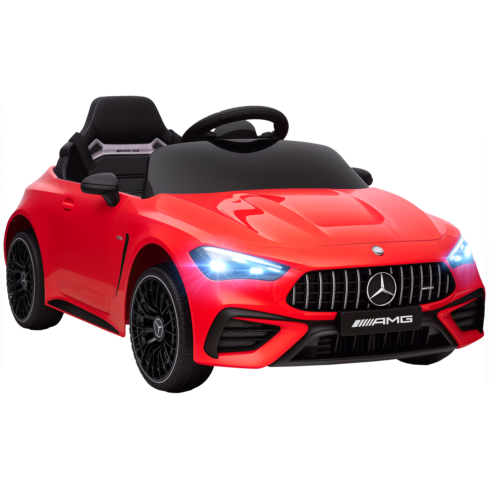 Laste elektriauto Mercedese disain 12V mootor kaugjuhtimispult LED-tuled muusika lastele vanuses 3-6 aastat punane