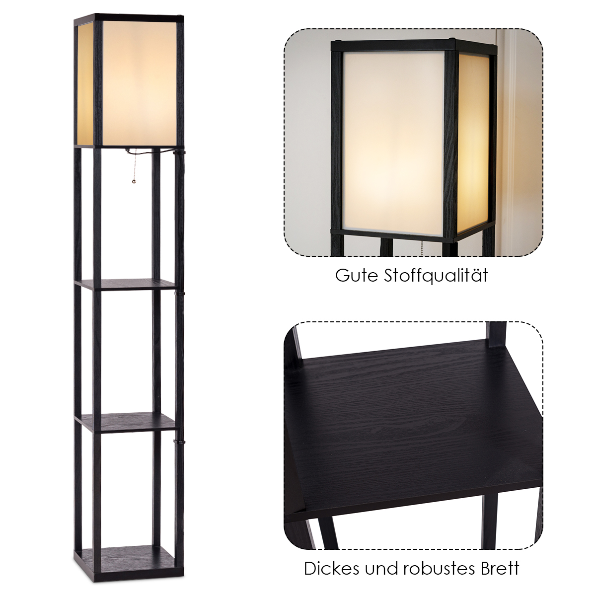 Elegantti kirjahylly lampulla 2in1