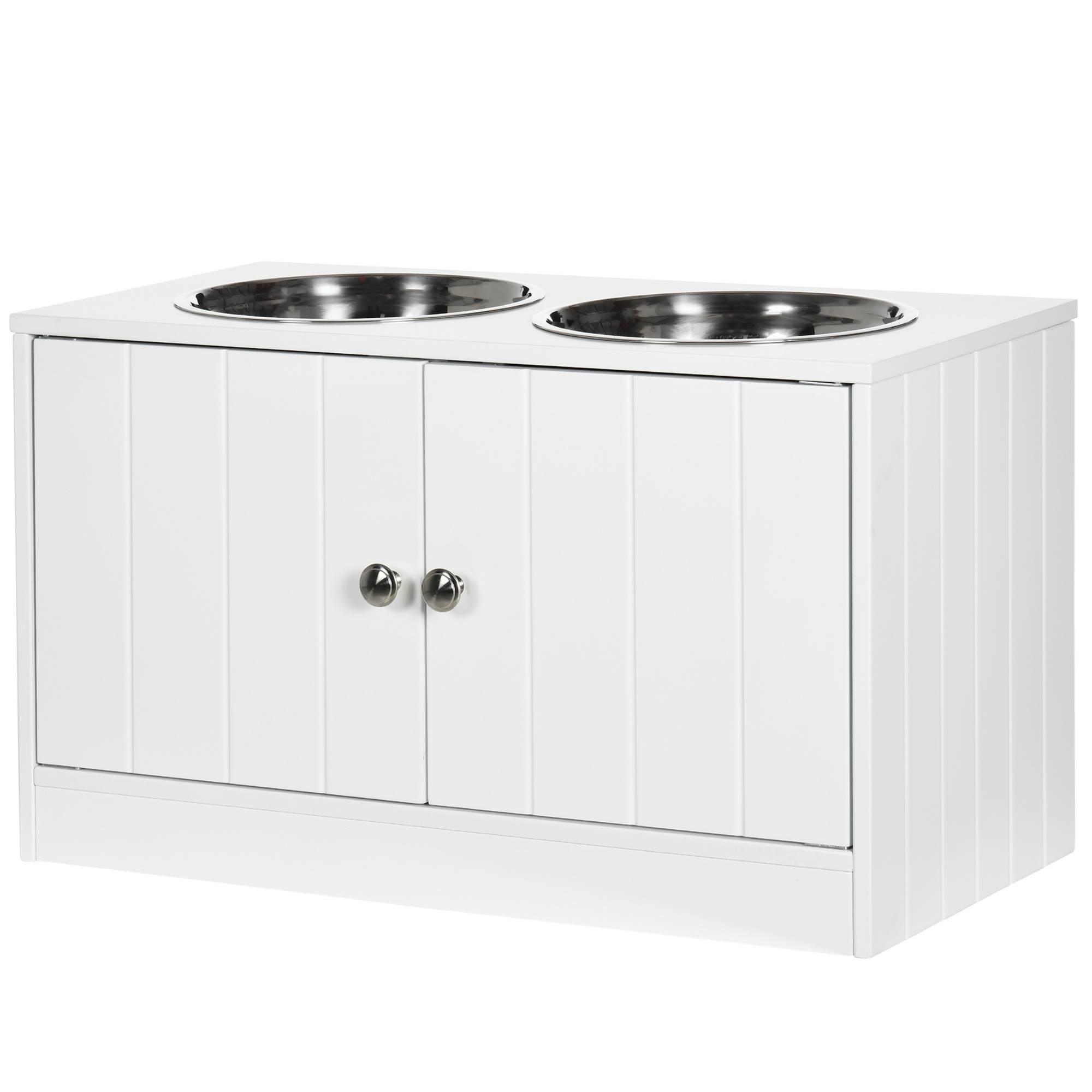 Koera söögijaam 2 roostevabast terasest kaussi kapi maht 44 l magnetuksed valge 60x30x35 5 cm