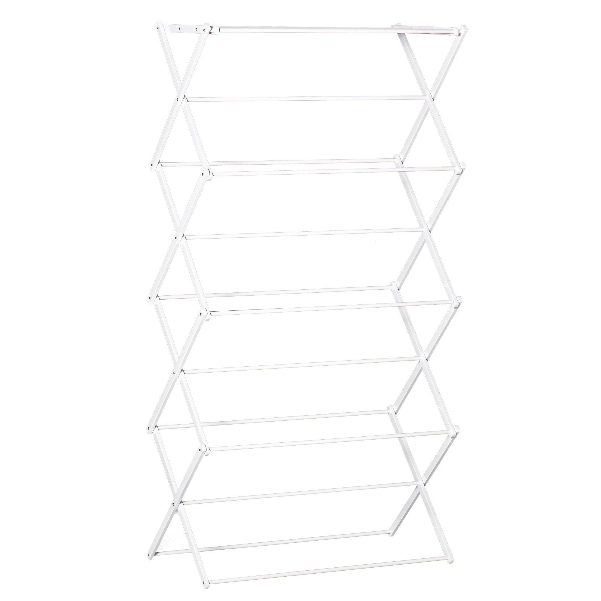 Kokkupandav 8-astmeline pesukuivatusrest tornkuivati metall ja plast valge 74 x 35 x 144 cm