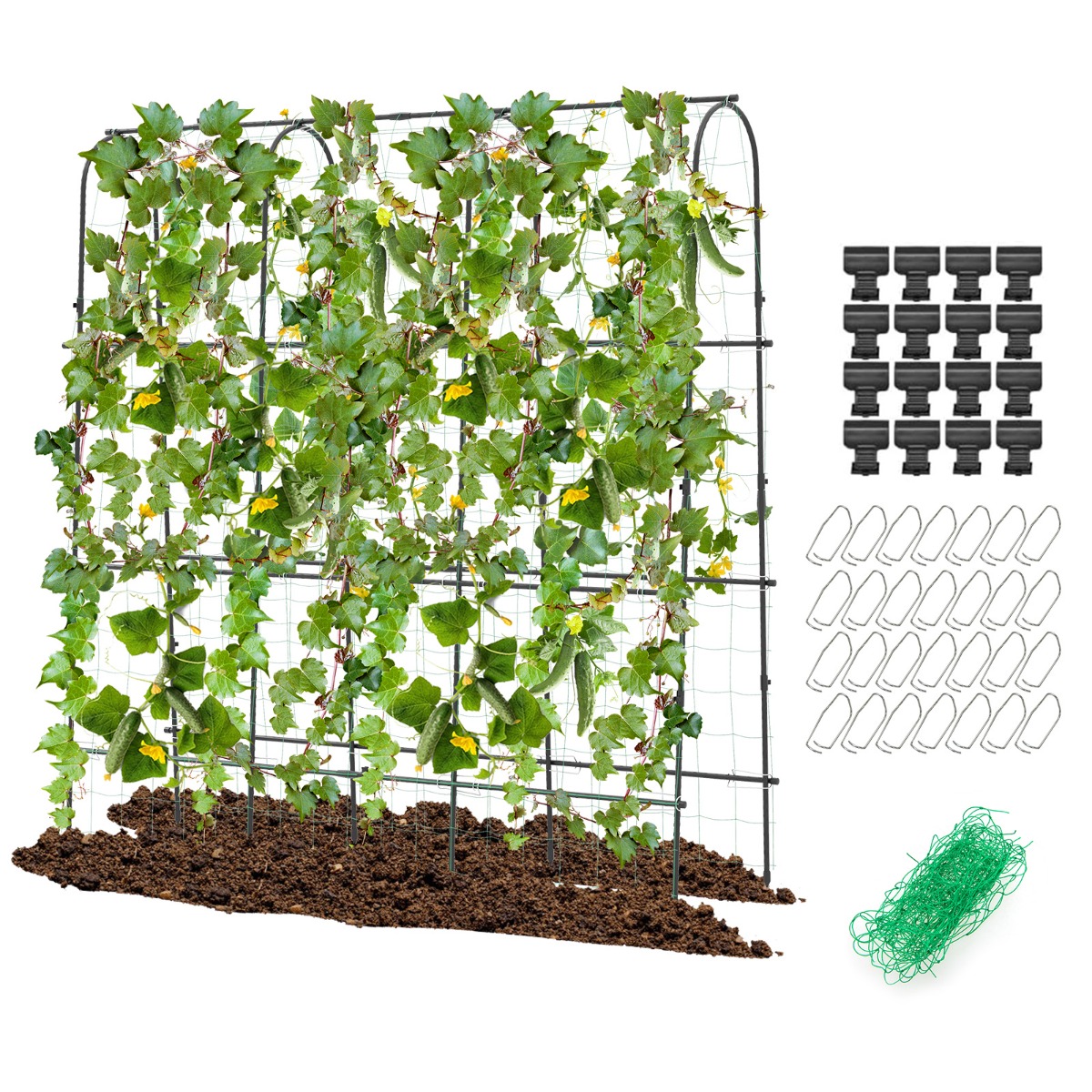 180 cm x 180 cm U-muotoinen korkea puutarhakaariristikko kiipeilykasveille
