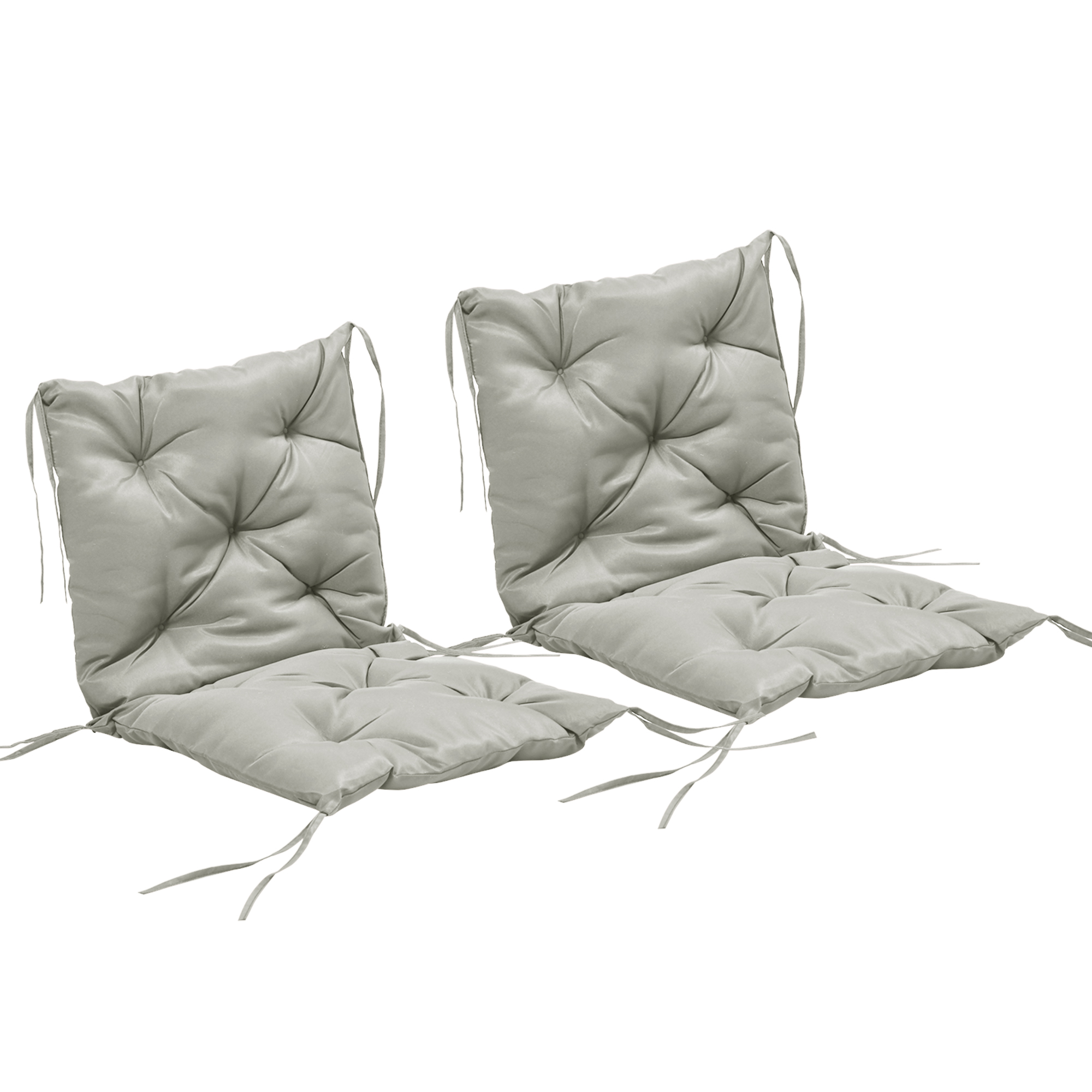 2 istmepadja komplekt 98 x 50 cm istmepadjad paeltega kangaga kaetud paksus 8 cm helehall