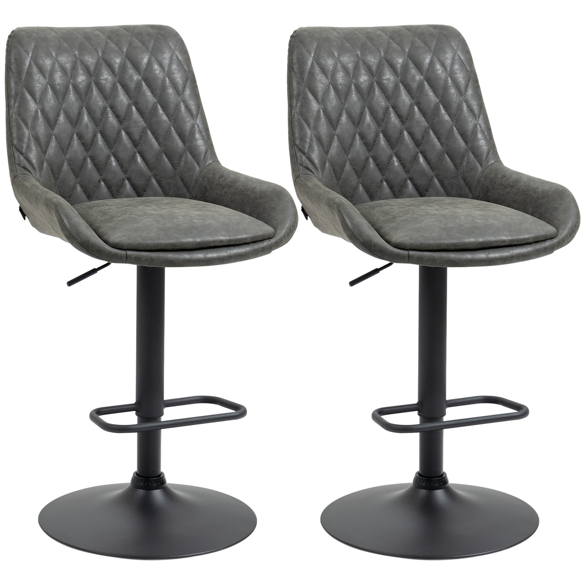 Baaritool köögitool disaintool kõrguse reguleeritav jalatoega 51 cm x 59 cm x 117 cm tumehall + must