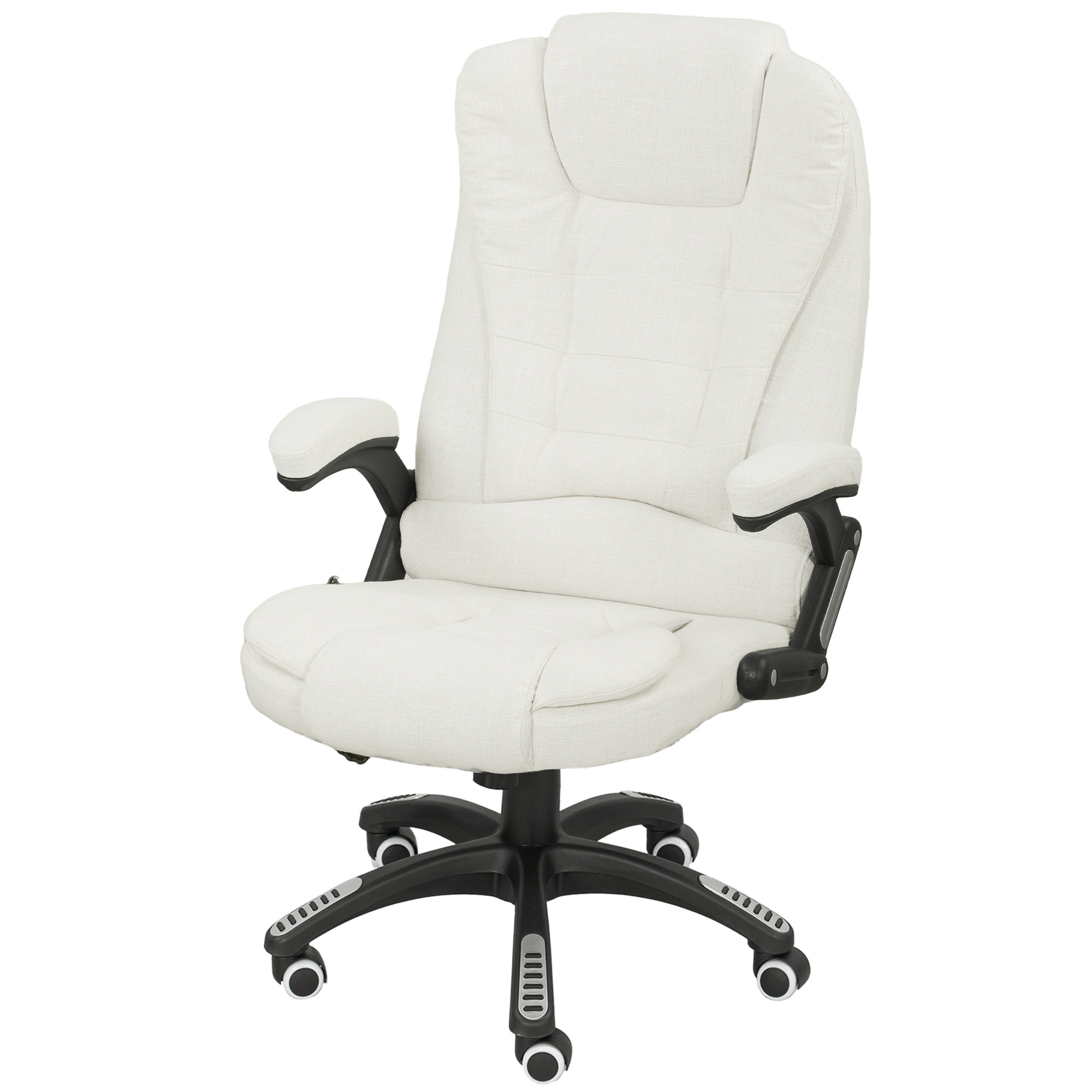 Ergonominen työtuoli hierontatoiminnolla, 68 x 72 x 110–120 cm, kermanvalkoinen