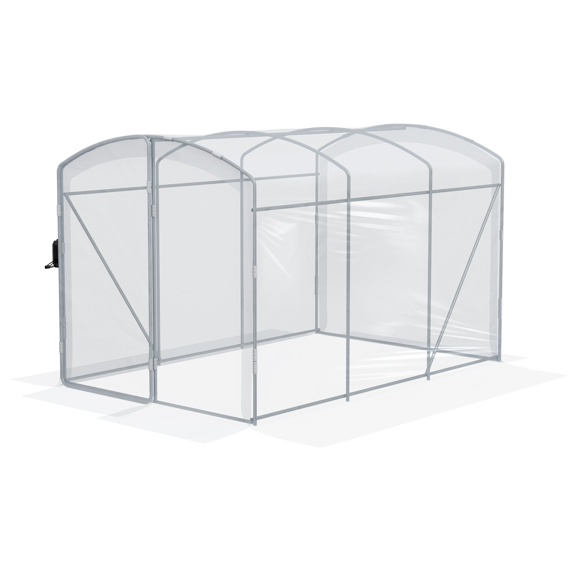 Tunnelikasvihuone, läpinäkyvä kalvo, galvanoitu teräsrunko, 3 x 2 x 2 m