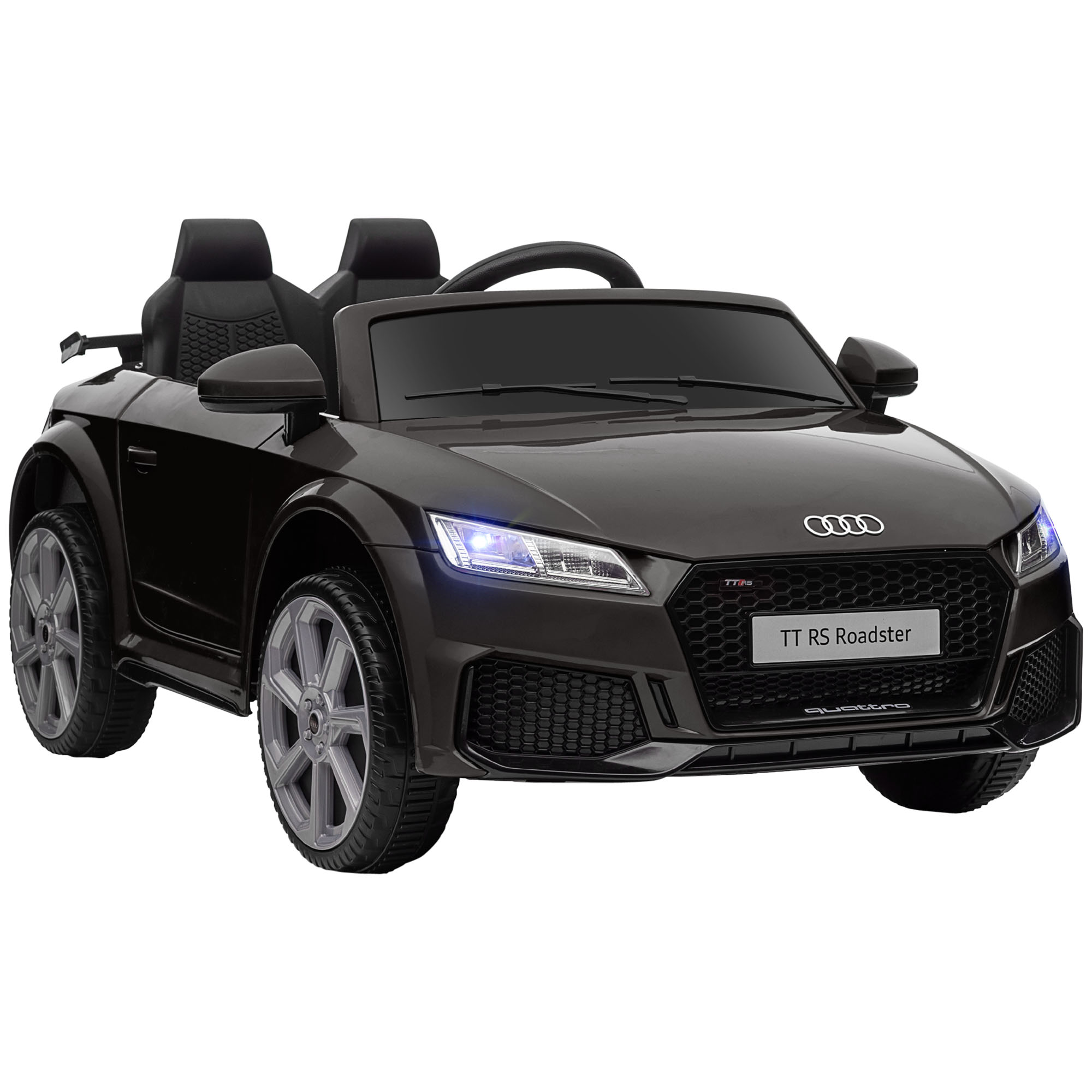 Audi lasten sähköauto, 2.4G kaukosäätimellä, musiikilla, äänimerkillä, LEDillä, USB:llä, 3-5-vuotiaille lapsille, musta